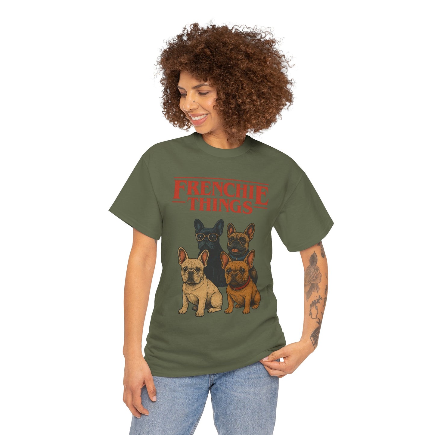 Frenchie Things Unisex Heavy Cotton Tee - Cute Dog Lover Shirt, Pet Gift, Casual Wear, Birthday Gift, Animal T-Shirt
