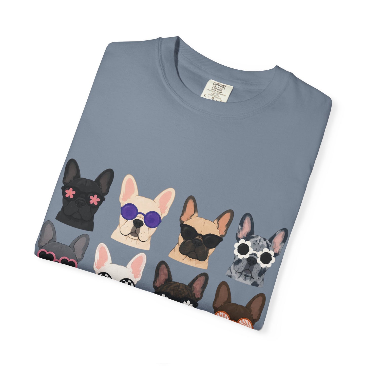 French Bulldog Sunglasses Shirt, Frenchie Faces Tee, Cute French Bulldog Shirt, Colorful Frenchie Dog Lover Gift, Dog Mom Graphic Tee