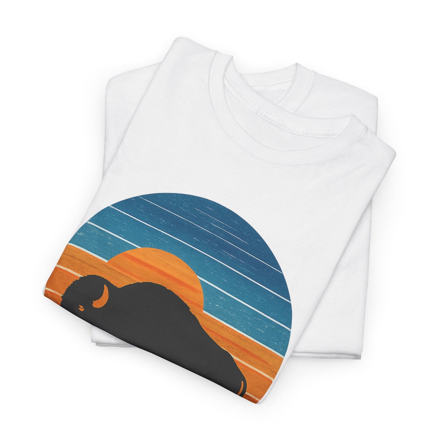 Oklahoma Bison Sunset Shirt | Retro Buffalo Tee | OKC Basketball Colors T-Shirt