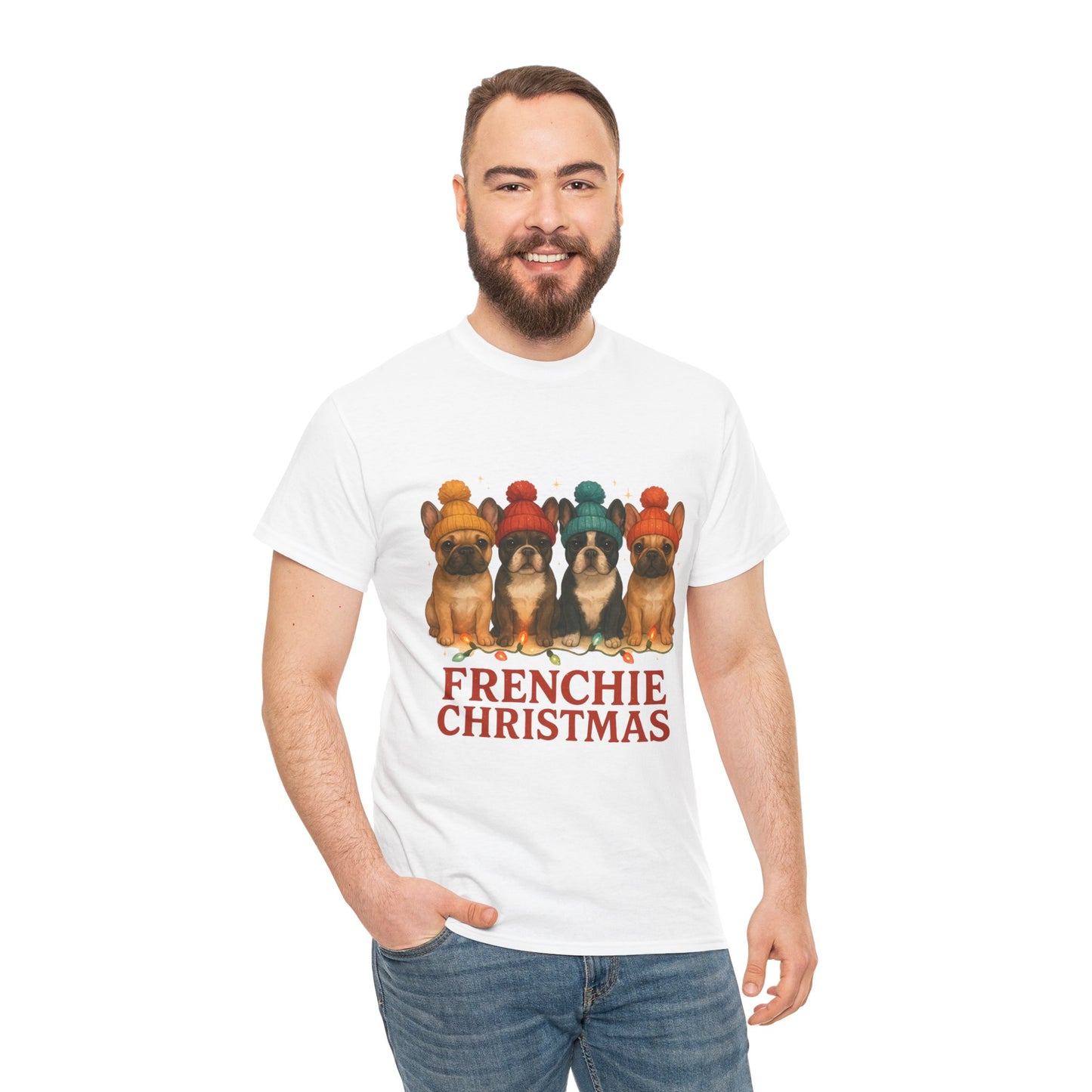 Frenchie Christmas Shirt | Cute French Bulldog Holiday Tee | Frenchie Dog Lovers Xmas Gift | Cozy Winter Pup T-Shirt