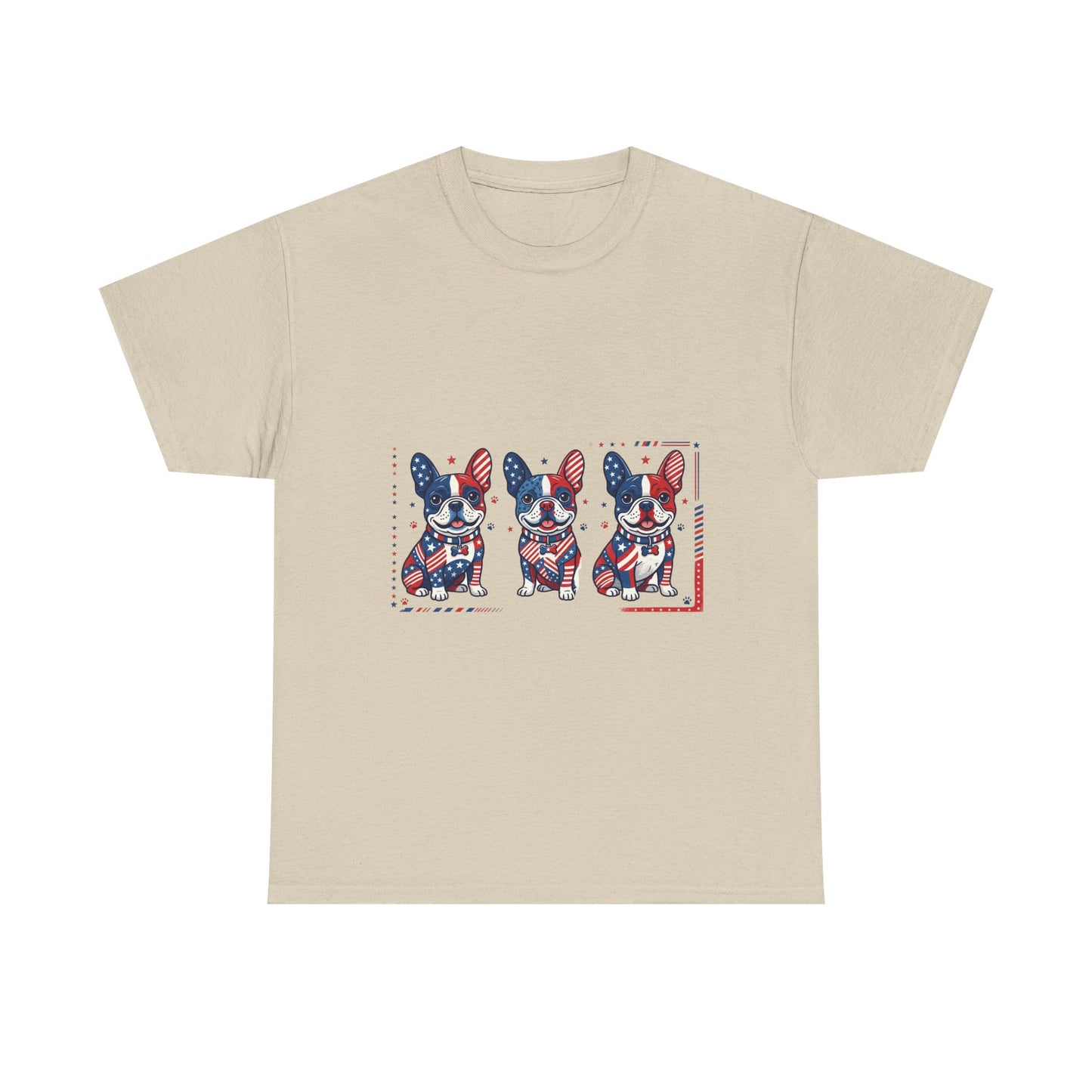 Patriotic French Bulldog Shirt, American Flag Frenchie Trio Tee, Fourth of July Dog Lover Shirt, USA French Bulldog Gift, Frenchie Mom Shirt