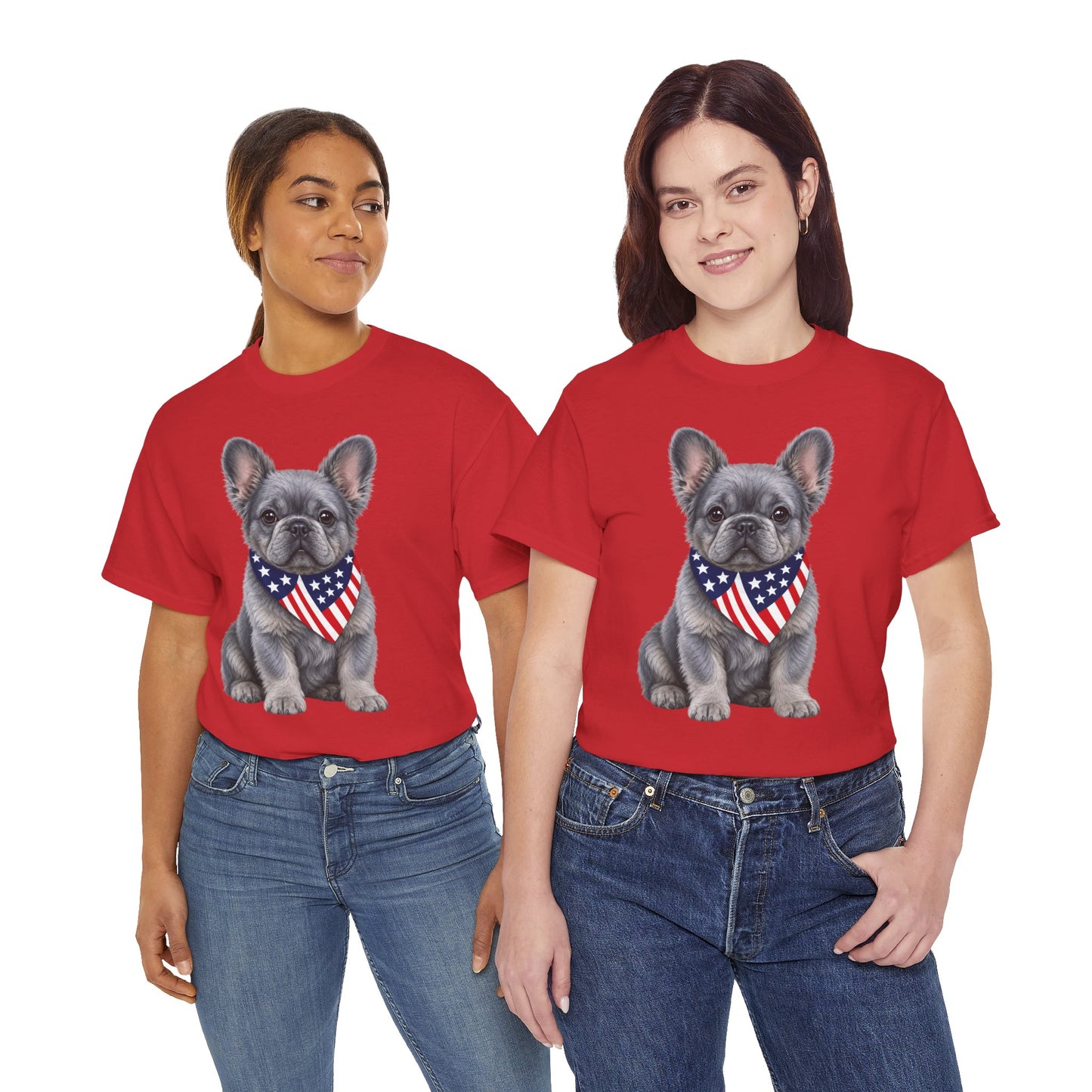 Patriotic Fluffy French Bulldog Shirt, Fluffy Frenchie American Flag Tee, Fourth of July Dog Lover Shirt, USA Fluffy Frenchie Gift