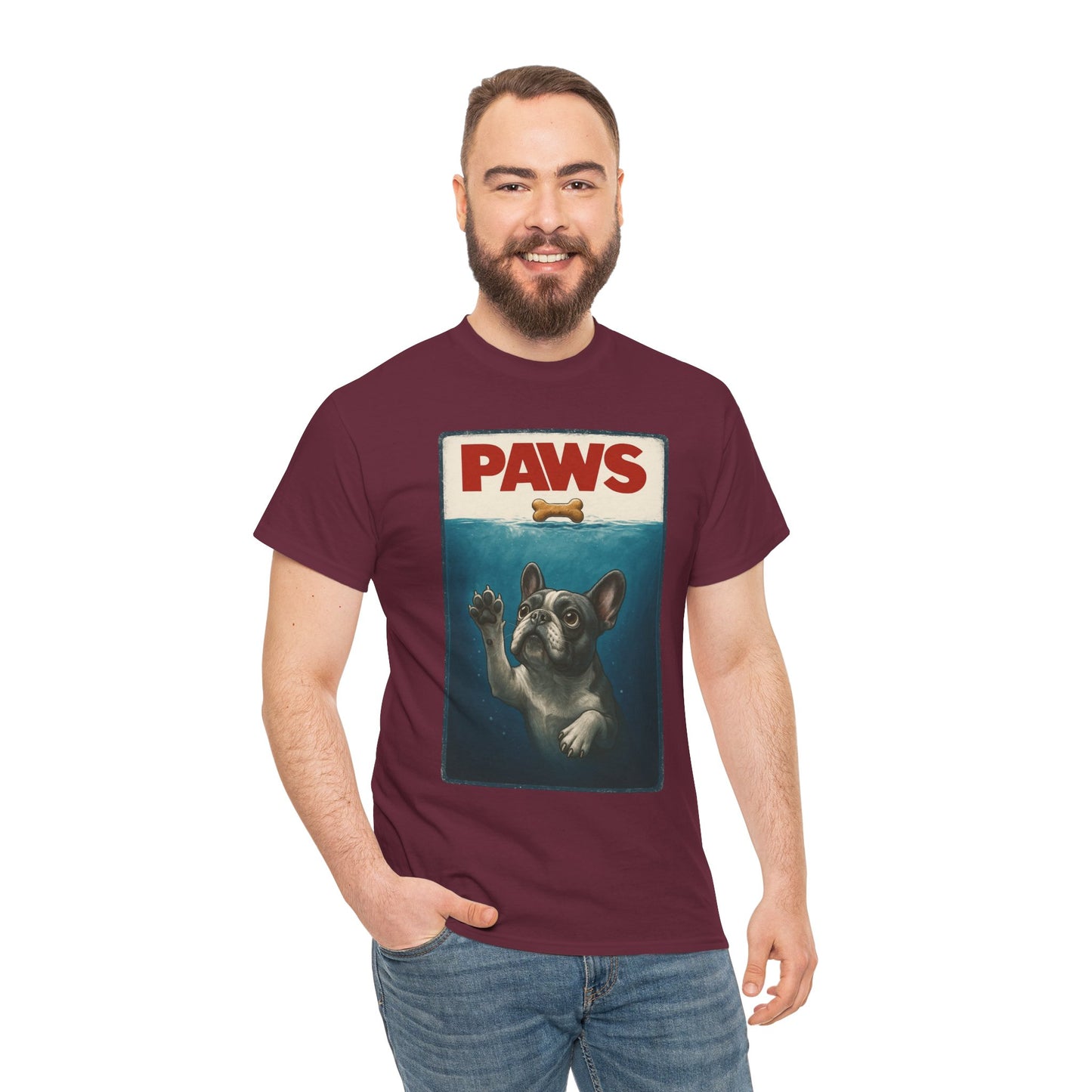 PAWS Frenchie Shirt | Funny French Bulldog Parody Tee | Dog Lover Novelty T-Shirt | Cute Frenchie Graphic | Unique Gift for Frenchie Owners