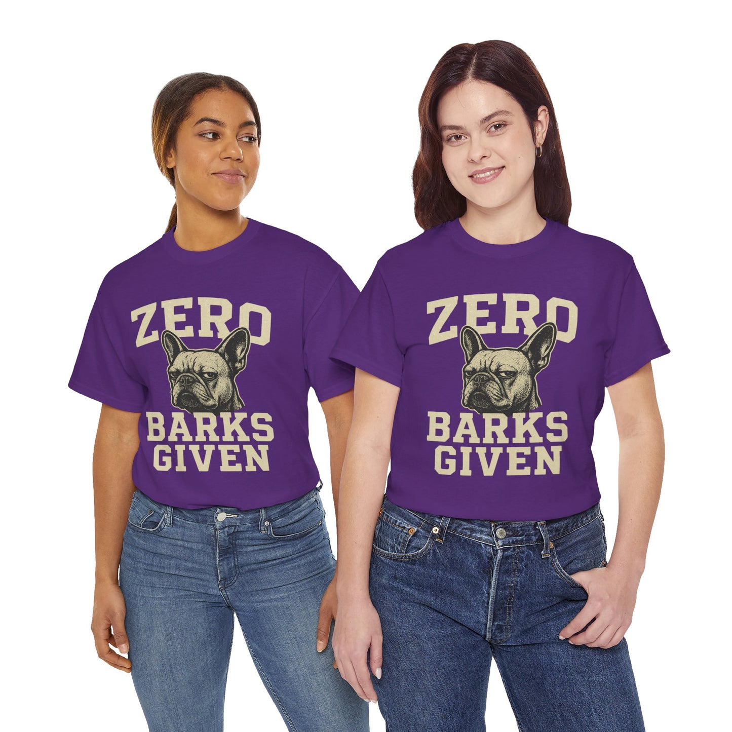 Zero Barks Given Frenchie T-Shirt – Funny French Bulldog Tee, Grumpy Dog Humor Shirt, Frenchie Lover Gift, Dog Mom Graphic Tee, Vintage Style Dog Shirt