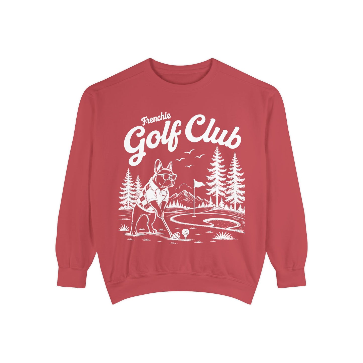 Frenchie Golf Club Sweatshirt, Golfing French Bulldog Crewneck, Golf Lover Dog Sweatshirt, Country Club Frenchie Gift, Vintage Golf Sweatshirt