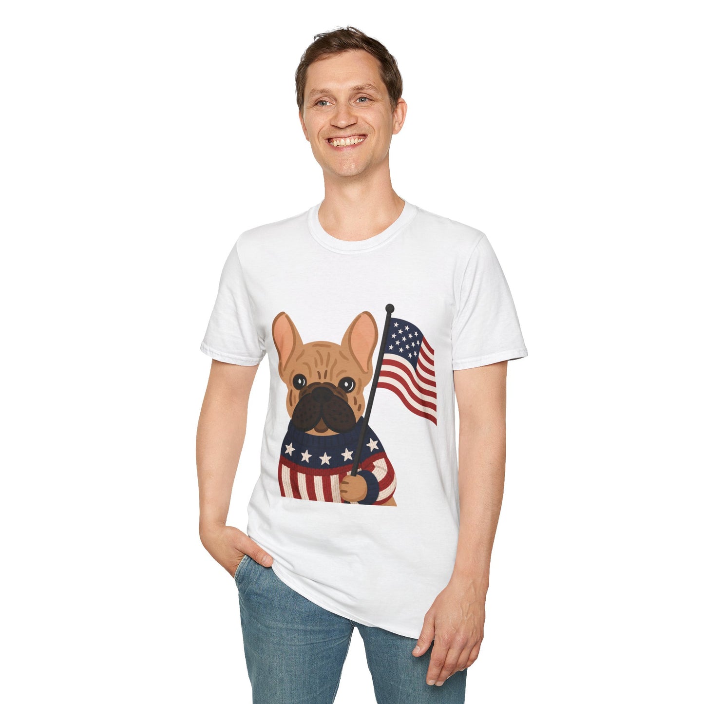 Patriotic French Bulldog Shirt, American Flag Frenchie Tee, 4th of July Dog Shirt, USA French Bulldog Shirt, Independence Day Frenchie, Dog Lover Gift, Patriotic Puppy Tee