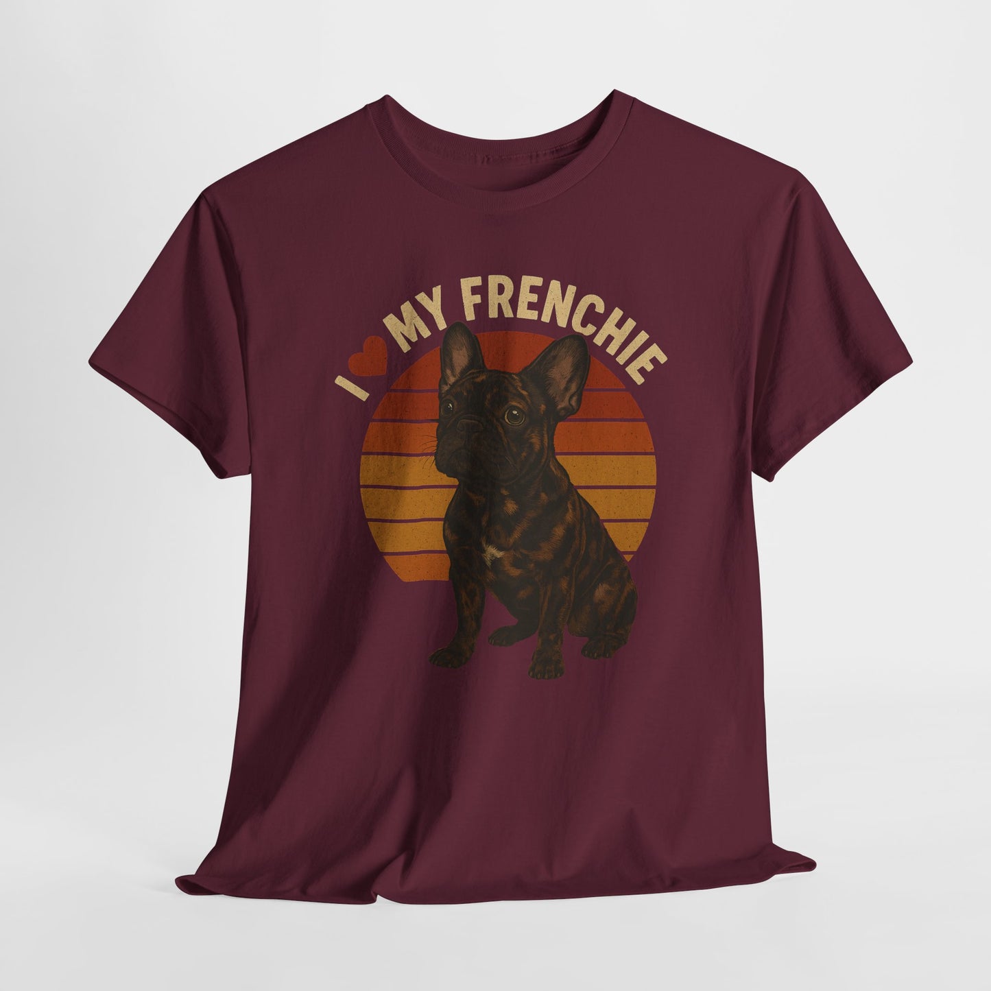 I Love My Frenchie T-Shirt | Merle French Bulldog Retro Tee | Vintage Dog Lover Shirt | Frenchie Mom & Dad Gift