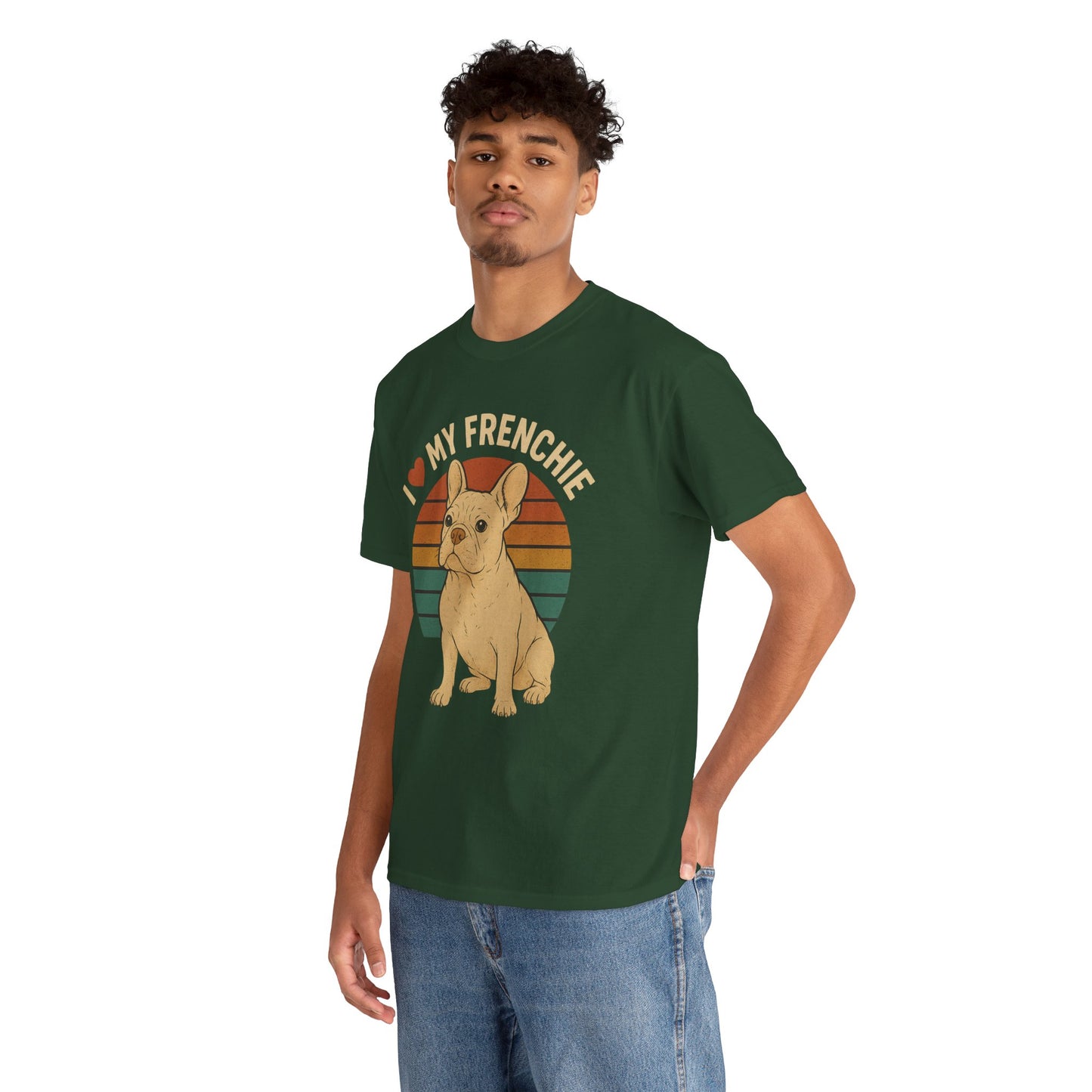 I Love My Frenchie T-Shirt | Retro Cream French Bulldog Tee | Cute Dog Mom Gift | Vintage Frenchie Lover Shirt | Soft Unisex Graphic Top