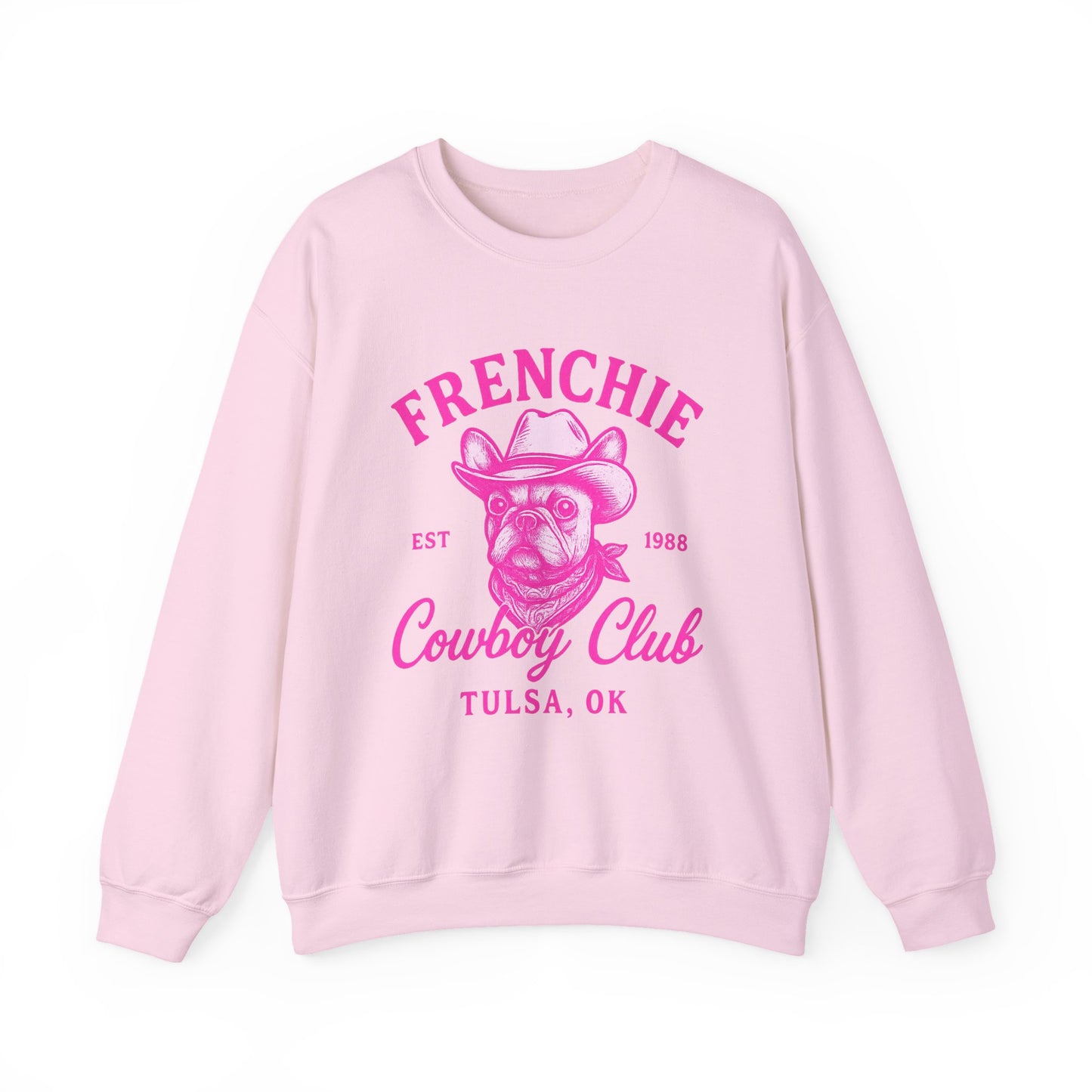 French Bulldog Cowboy Club Pullover | Vintage Western Frenchie Sweatshirt | Cute Dog Lover Gift | Unisex Frenchie Cowboy Sweater