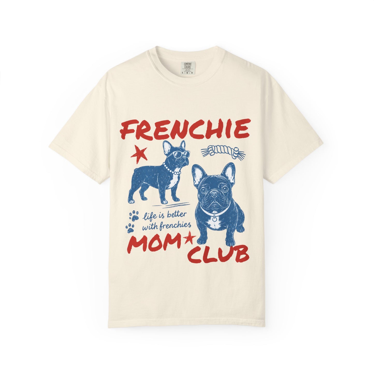 Frenchie Mom Club Shirt, French Bulldog Mom Tee, Frenchie Mama Shirt, Dog Mom Gift, Vintage French Bulldog Graphic Tee, Frenchie Lover Shirt