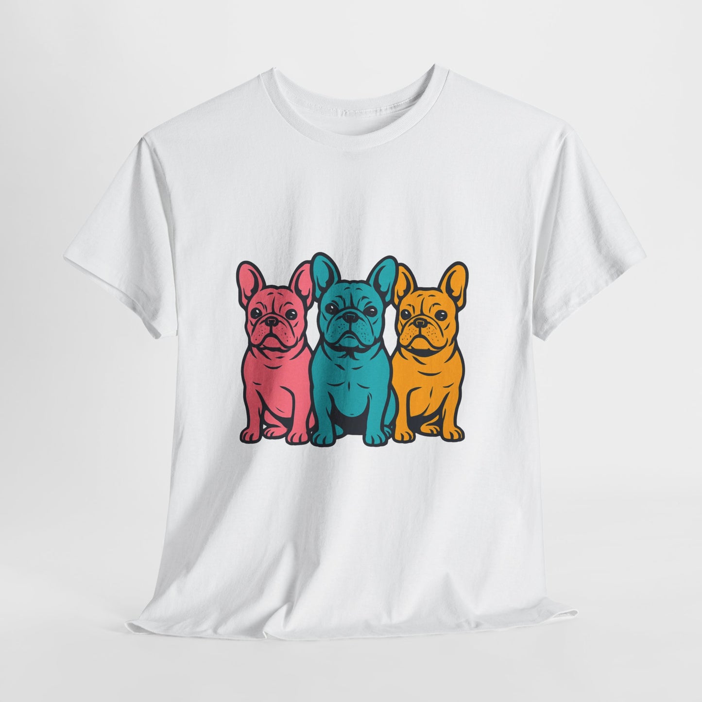 Pop Art French Bulldog T-Shirt | Colorful Frenchie Graphic Tee | Retro Dog Lover Shirt | Bright 80s Style Pet Gift | Fun Unisex Dog Mom Shirt
