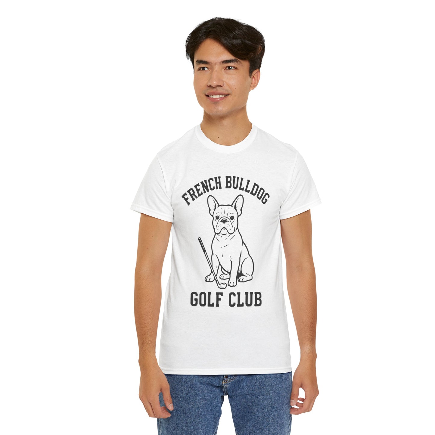 French Bulldog Golf Club Shirt | Frenchie Golf Tee | Frenchie Lover Gift | Dog Dad Golf Shirt | Dog Mom Golf Apparel | Retro Line Art Bulldog Tee