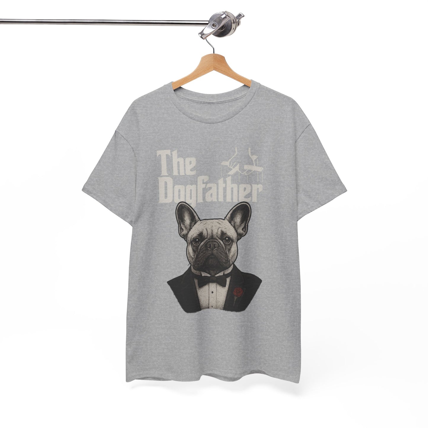 The Dogfather French Bulldog T-Shirt | Funny Dog Dad Tee | Frenchie Lover Gift | Mafia Style Pet Parent Graphic Shirt