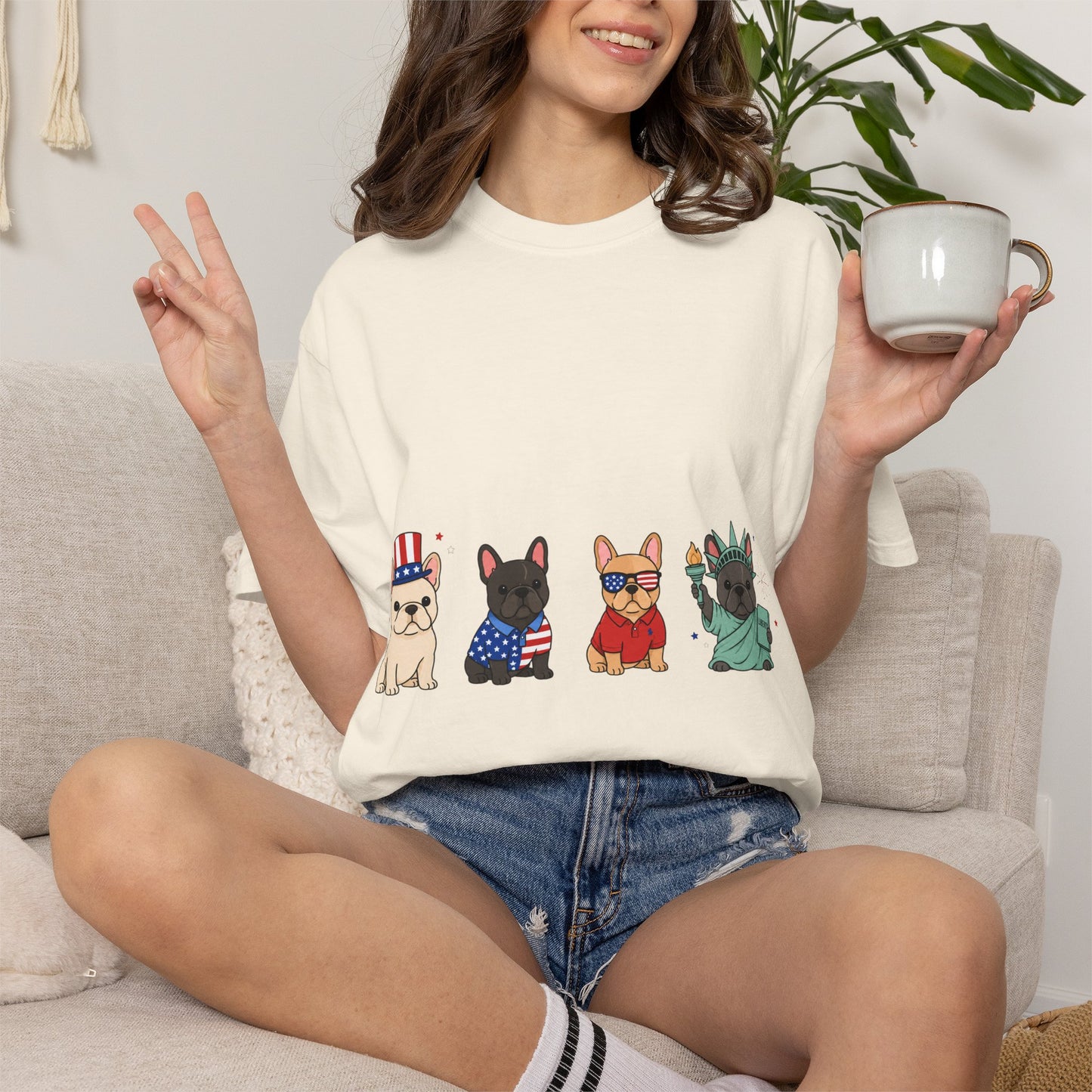 Patriotic French Bulldog Shirt, 4th of July Frenchie Tee, American Frenchie Shirt, USA Dog Lover Shirt, Independence Day French Bulldog Tee, Patriotic Dog Shirt, July Fourth Gift