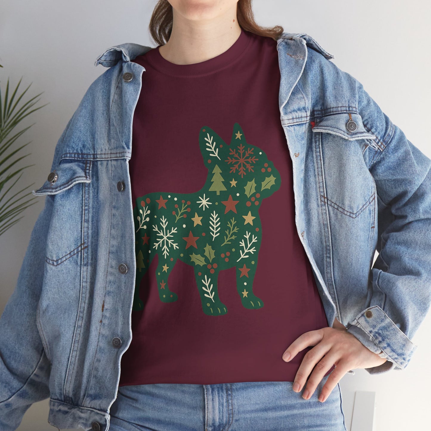 Christmas Frenchie Sweatshirt | Holiday French Bulldog Silhouette | Festive Dog Lover Gift | Cute Winter Frenchie Apparel