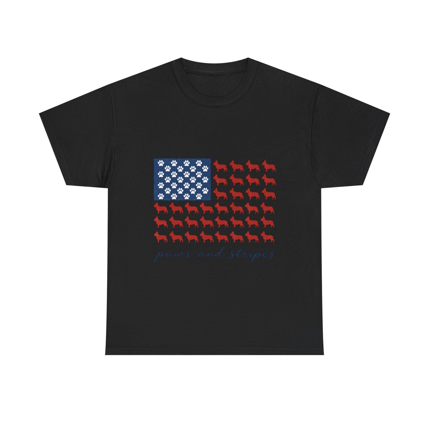 Paws and Stripes Shirt, Patriotic French Bulldog Tee, Frenchie American Flag Shirt, 4th of July Dog Lover Gift, USA Frenchie Tee