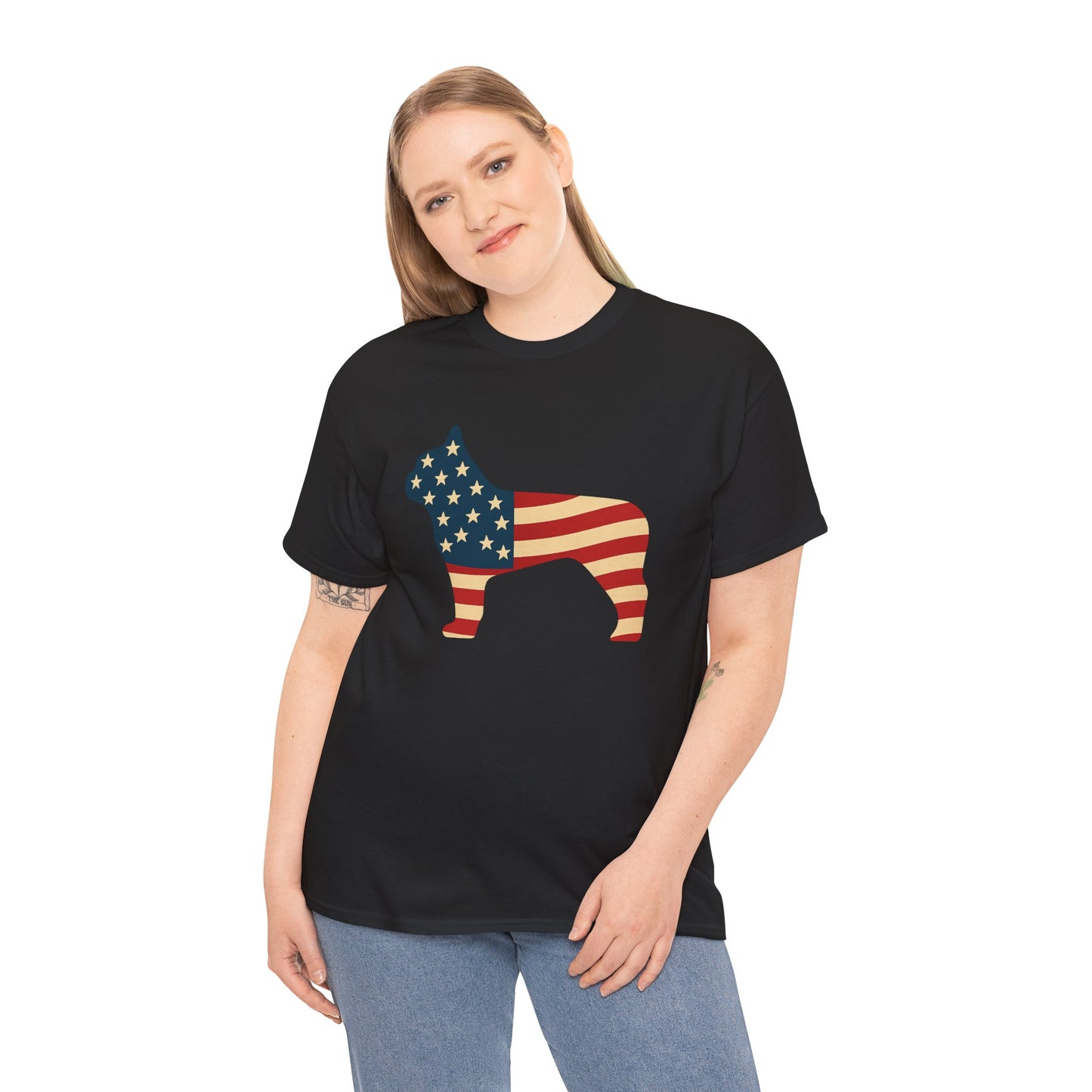 Patriotic French Bulldog T-Shirt | American Flag Frenchie Tee | USA Dog Lover Shirt | 4th of July French Bulldog Gift for Dog Moms & Dads