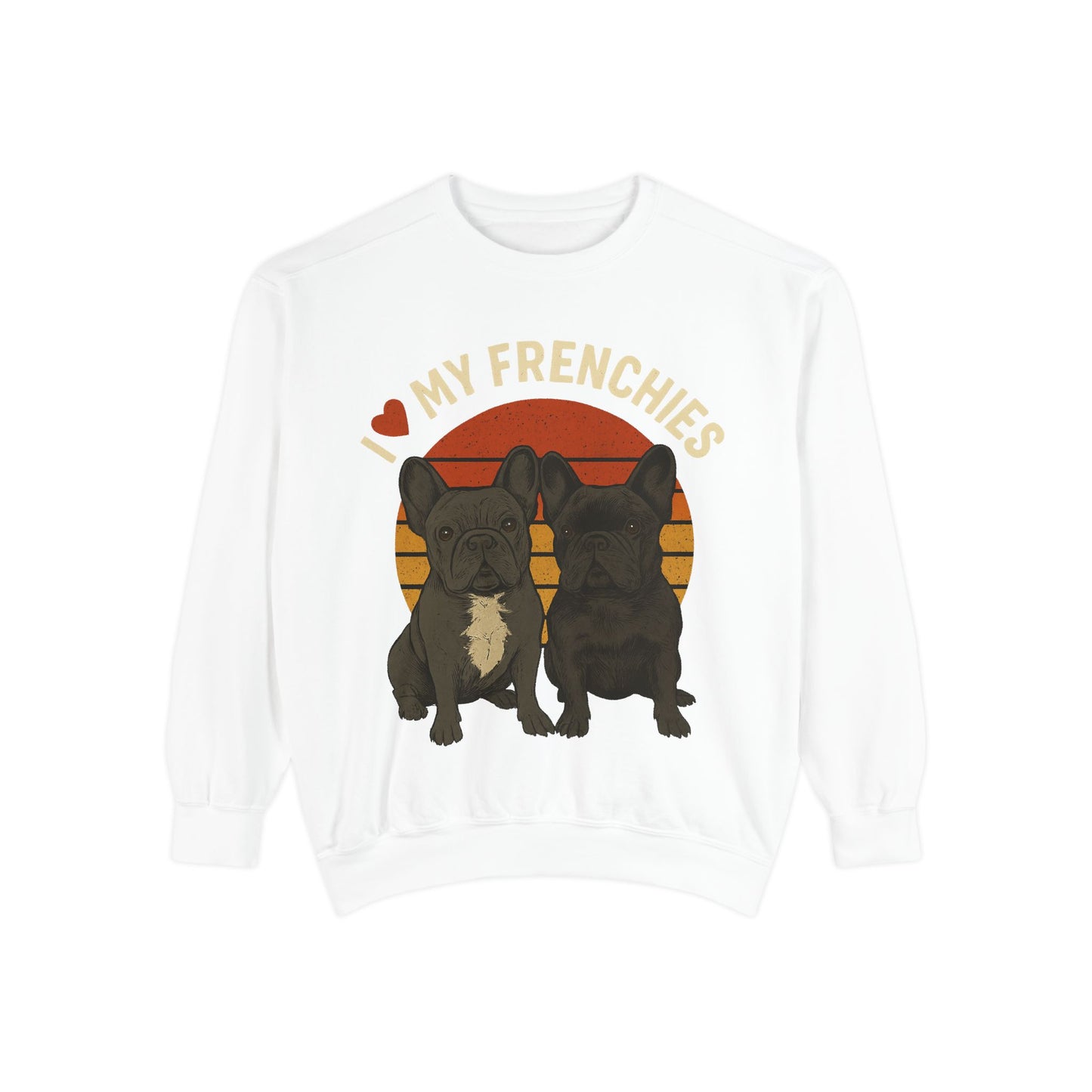 I Love My Frenchies Sweatshirt | Retro French Bulldog Pullover | Vintage Dog Mom Crewneck | Cozy Frenchie Lover Sweater