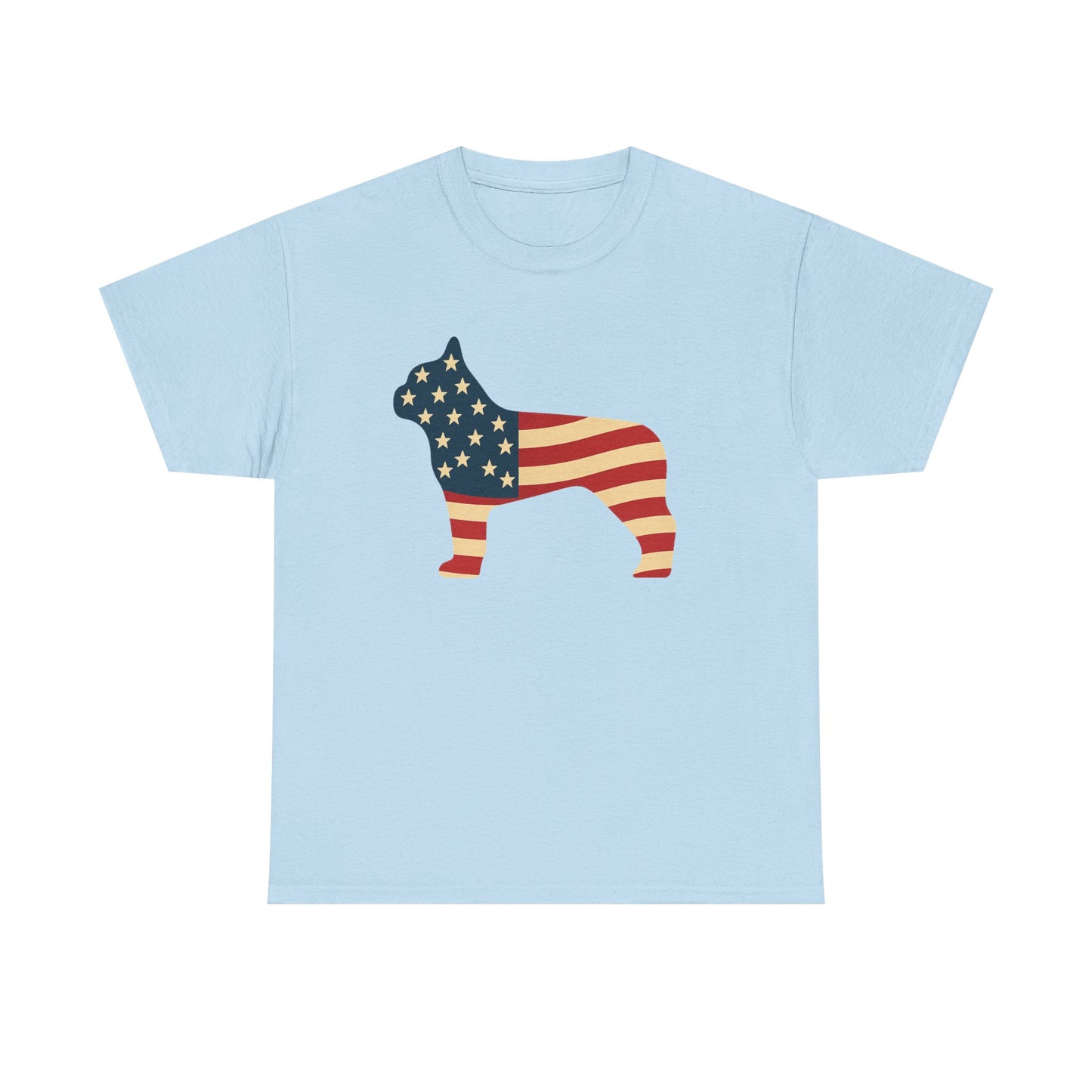 Patriotic French Bulldog T-Shirt | American Flag Frenchie Tee | USA Dog Lover Shirt | 4th of July French Bulldog Gift for Dog Moms & Dads