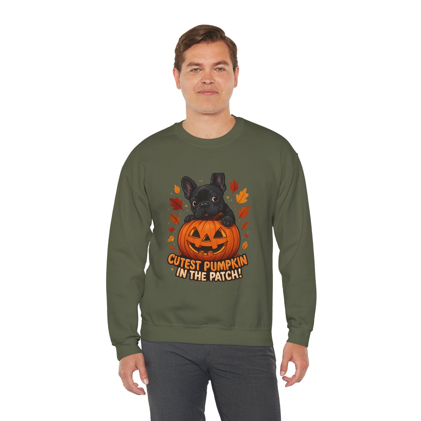 Cutest Pumpkin in the Patch Sweatshirt | Frenchie Fall Crewneck | Halloween Dog Lover Gift | Cozy French Bulldog Pumpkin Patch Pullover