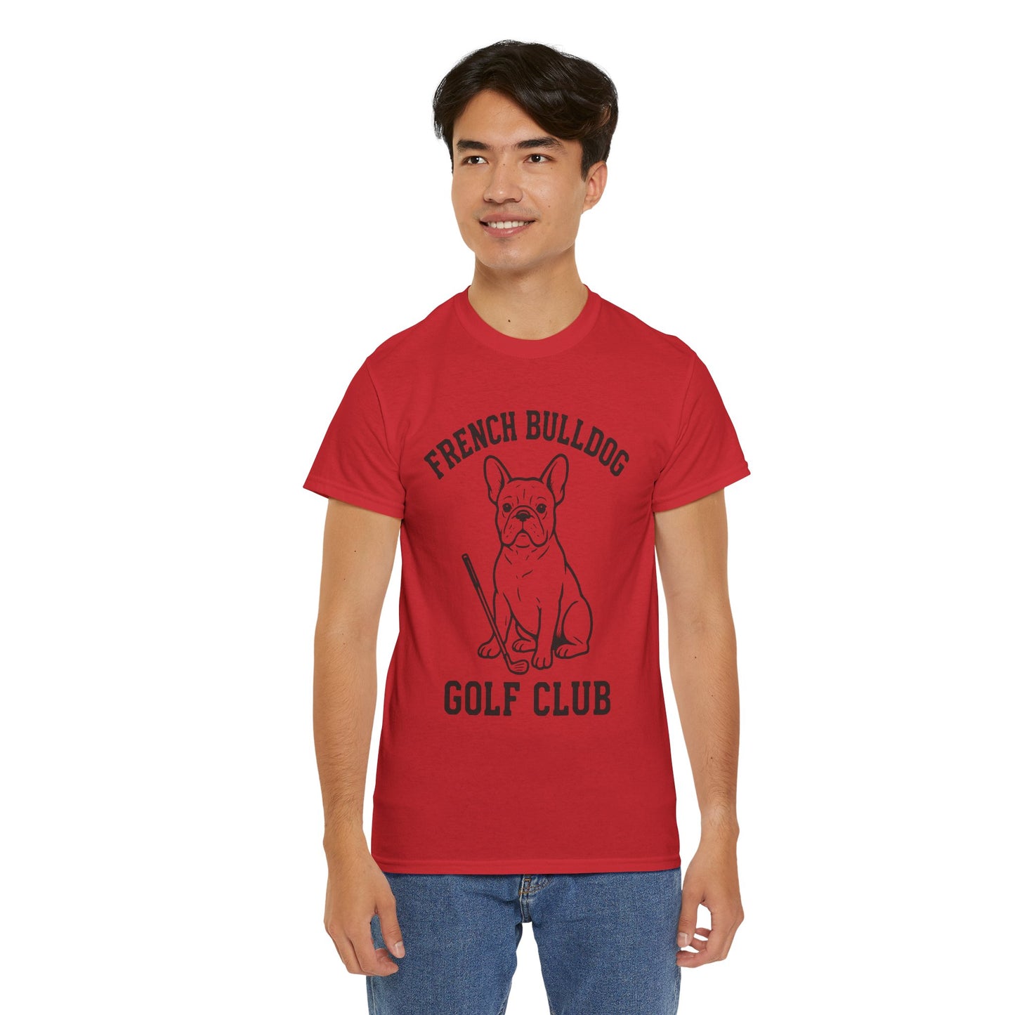 French Bulldog Golf Club Shirt | Frenchie Golf Tee | Frenchie Lover Gift | Dog Dad Golf Shirt | Dog Mom Golf Apparel | Retro Line Art Bulldog Tee