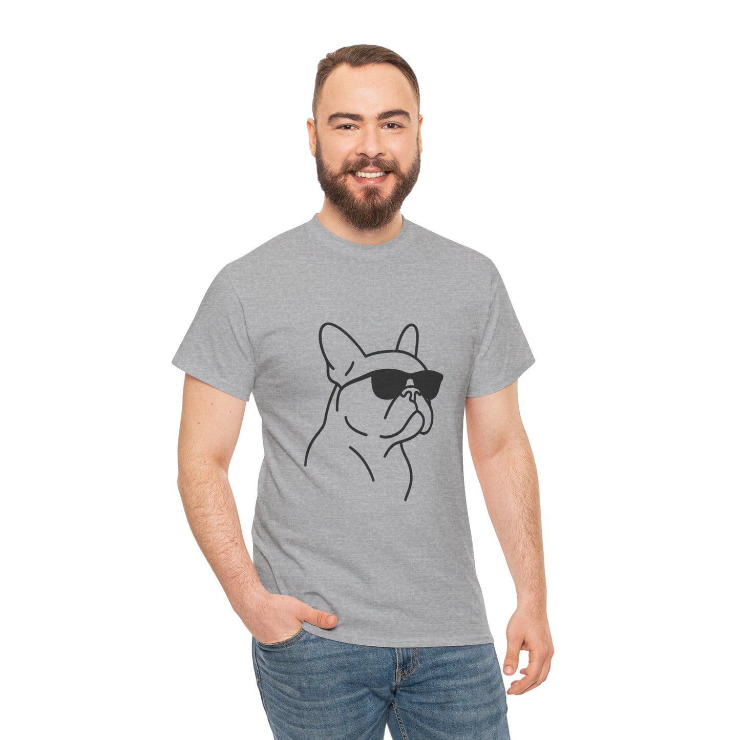 Cool Frenchie Line Art T-Shirt | Minimalist French Bulldog Tee | Dog Lover Gift | Frenchie Mom Shirt | Cute Pet Outline Graphic Tee