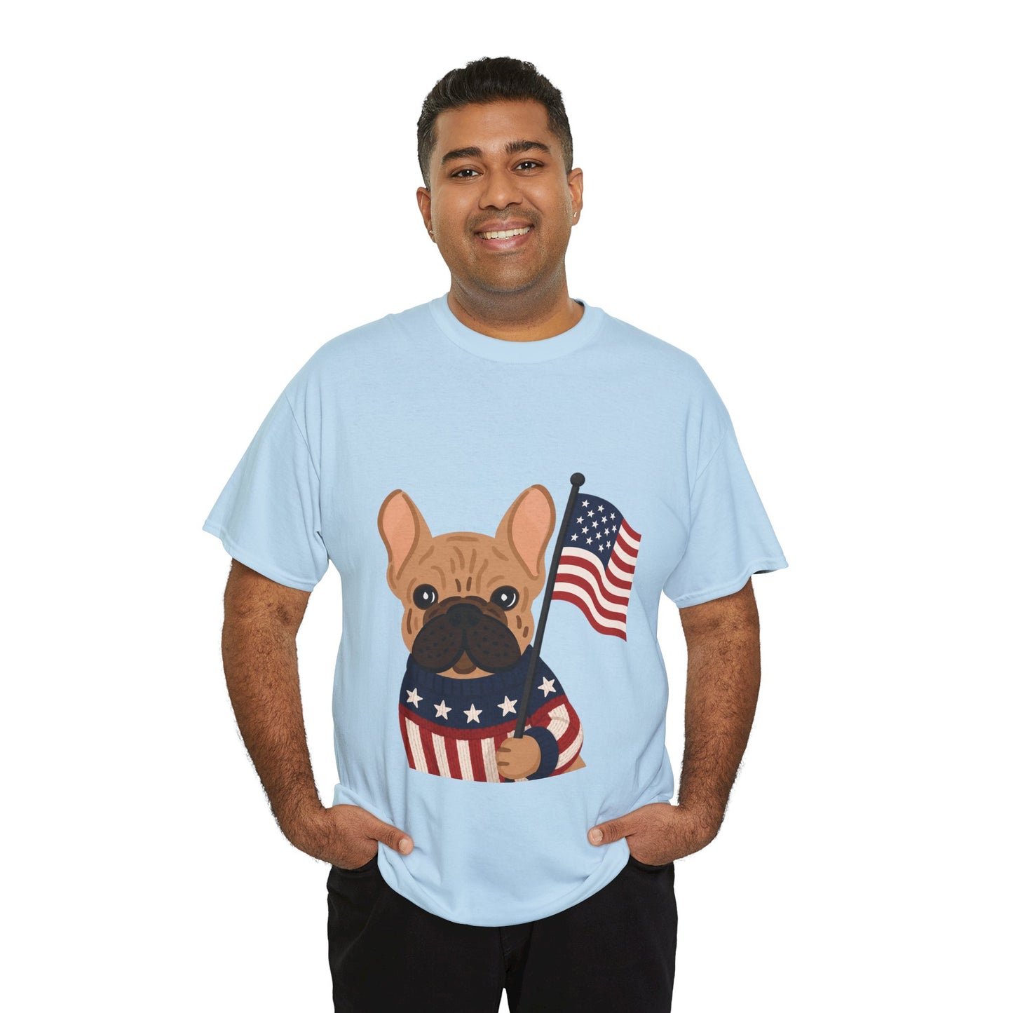 Patriotic French Bulldog Shirt, American Flag Frenchie Tee, Fourth of July Dog Lover Shirt, USA French Bulldog Gift, Patriotic Puppy Sweater Tee
