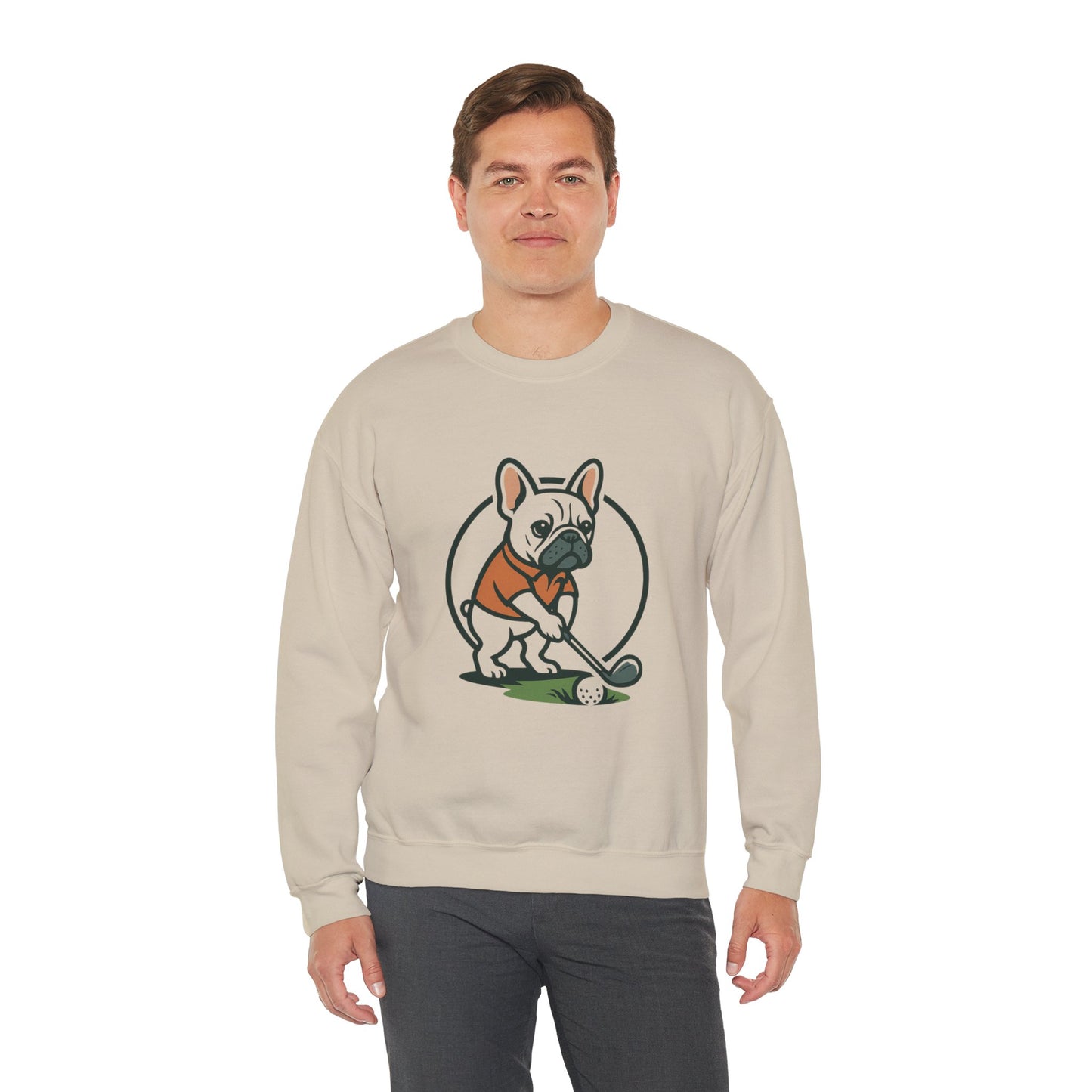 Cute Golfing Dog Sweatshirt | Unisex Heavy Blend Crewneck | Perfect for Dog Lovers, Golf Enthusiasts, and Casual Outings