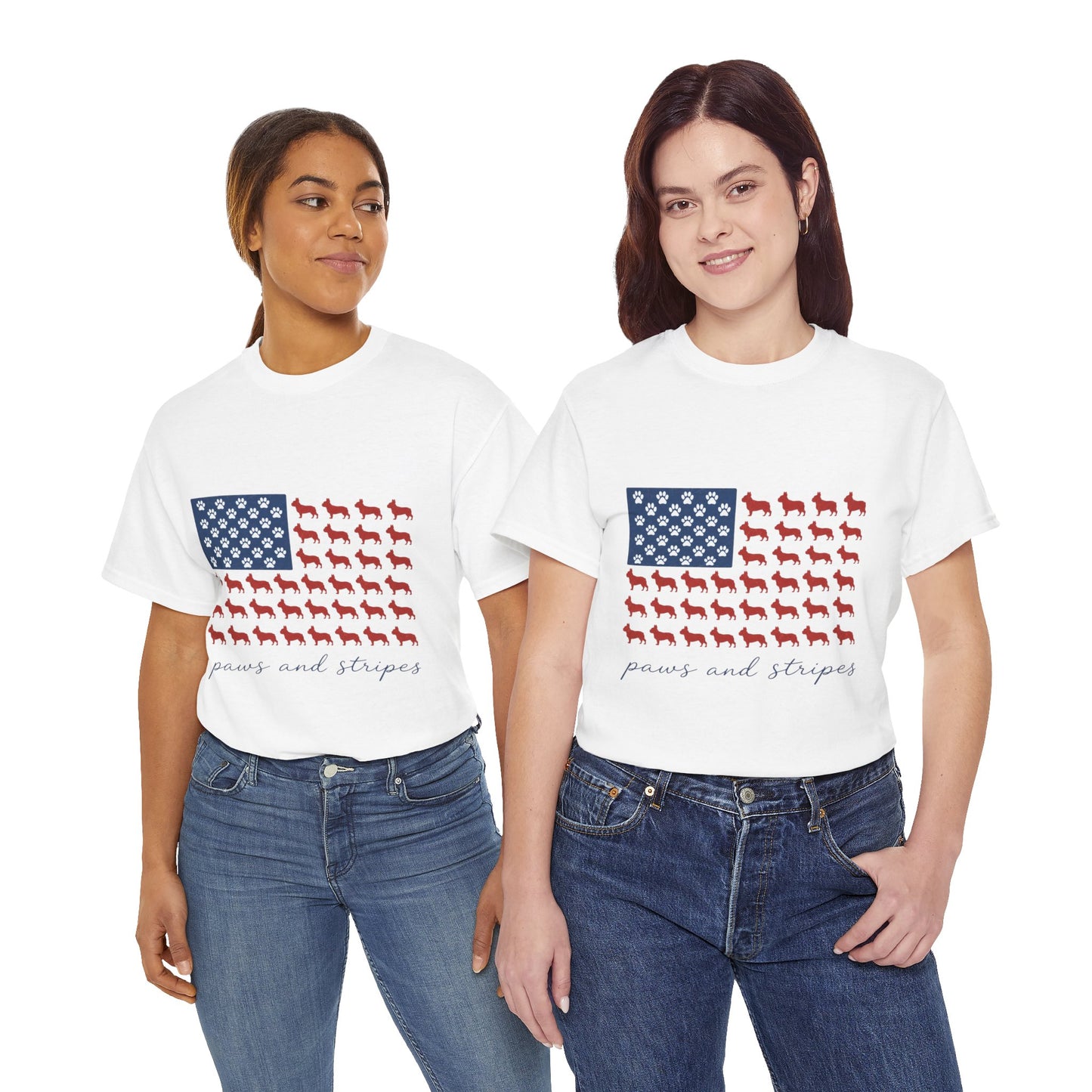Paws and Stripes Shirt, Patriotic French Bulldog Tee, Frenchie American Flag Shirt, 4th of July Dog Lover Gift, USA Frenchie Tee