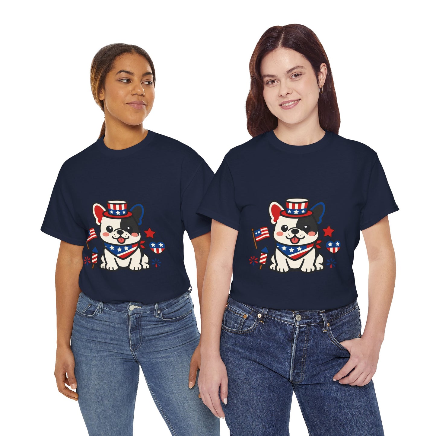 Cute Patriotic French Bulldog Shirt, Kawaii frenchie Fourth of July Tee, American Flag Puppy Shirt, USA Dog Lover Gift, Patriotic Frenchie