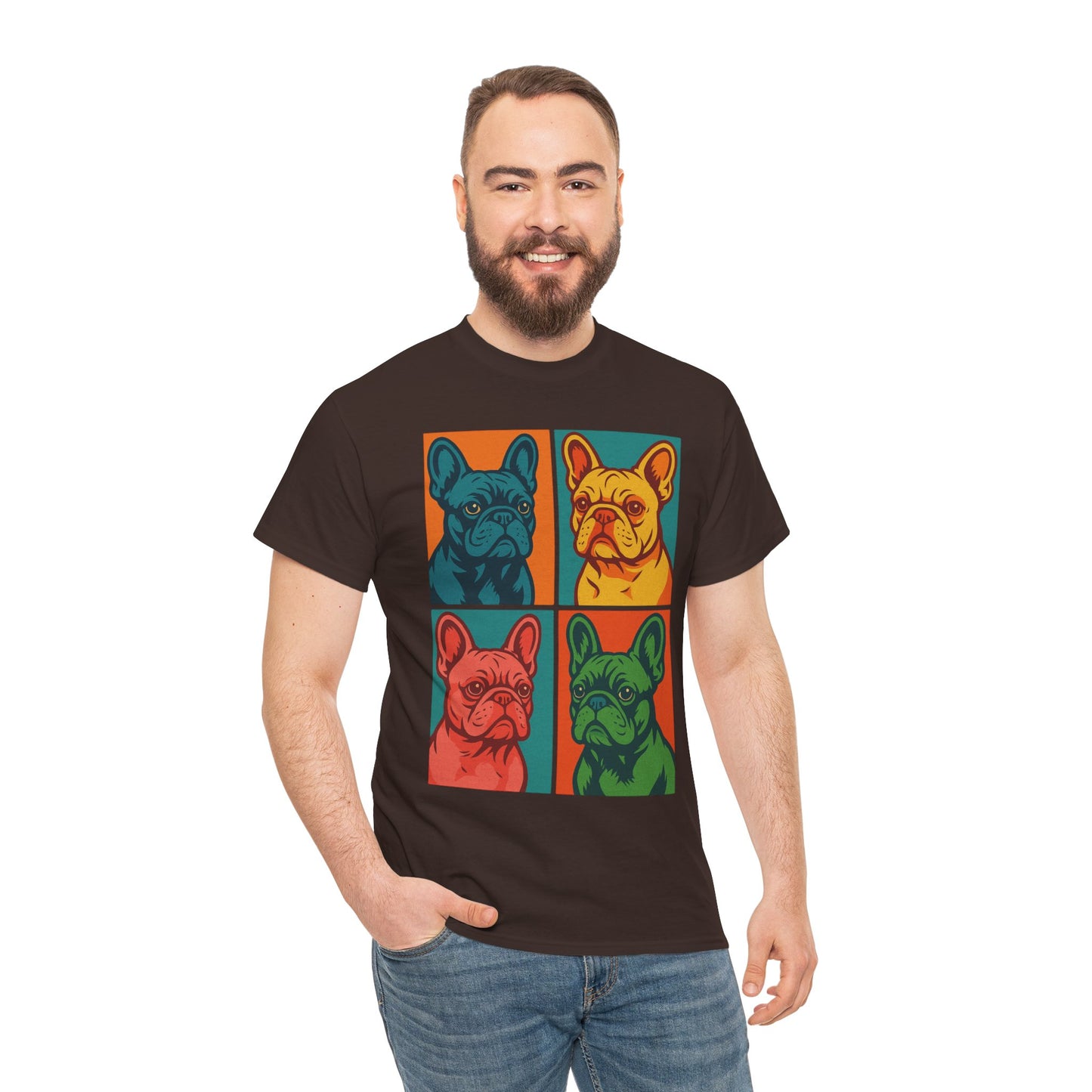 Pop Art French Bulldog T-Shirt • Colorful Frenchie Dog Tee • Retro Pop Art Dog Shirt • French Bulldog Lover Gift • Bright Graphic Dog Tee