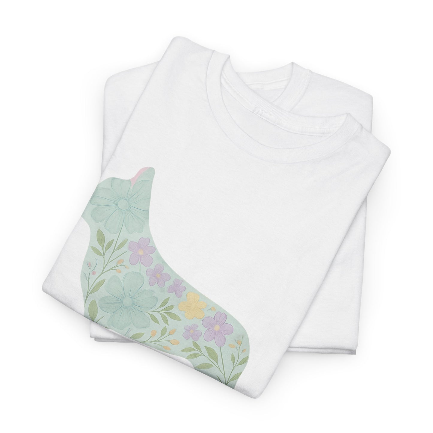Floral French Bulldog T-Shirt | Pastel Dog Lover Tee | Soft Floral Frenchie Silhouette Shirt | Cute Gift for French Bulldog Moms