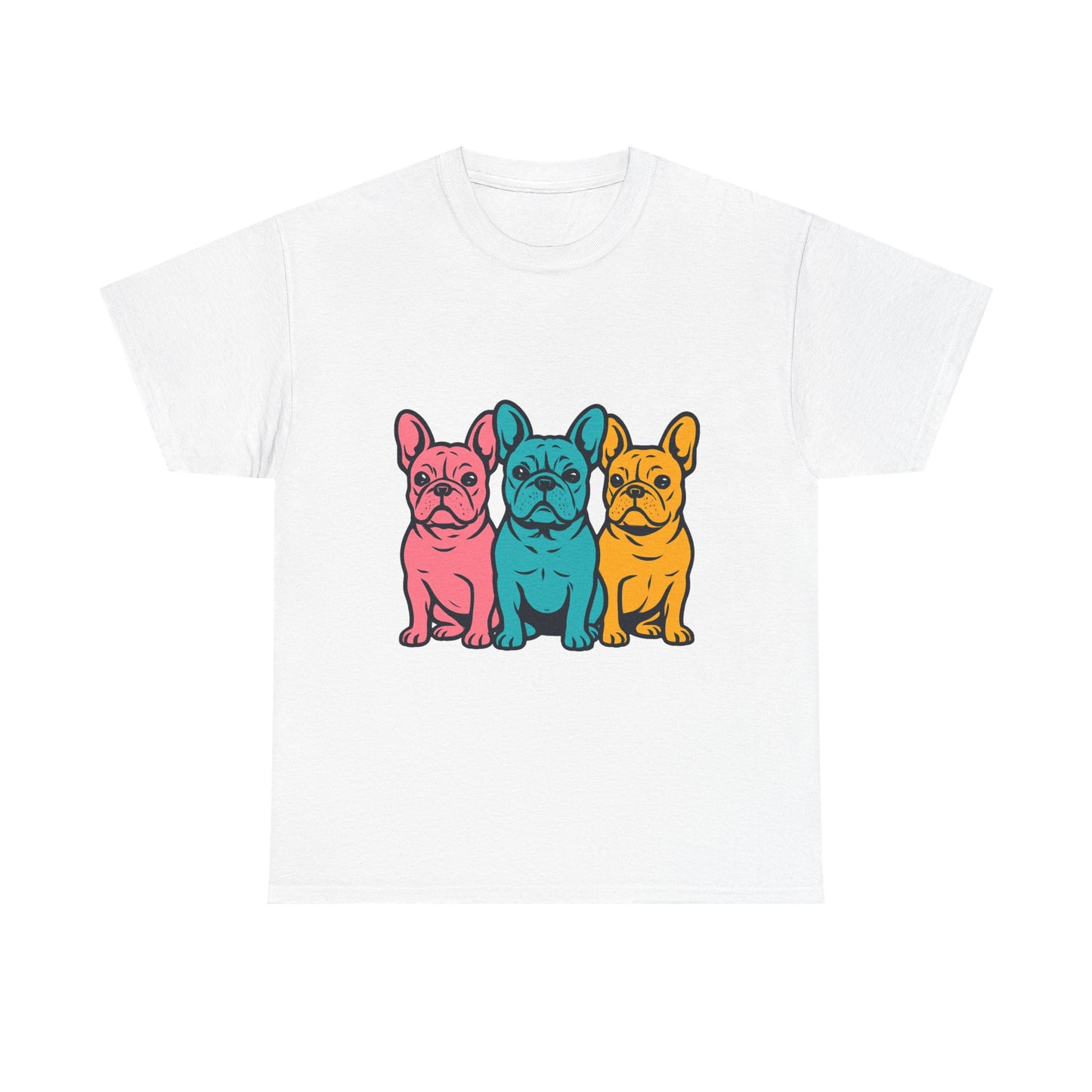 Pop Art French Bulldog T-Shirt | Colorful Frenchie Graphic Tee | Retro Dog Lover Shirt | Bright 80s Style Pet Gift | Fun Unisex Dog Mom Shirt