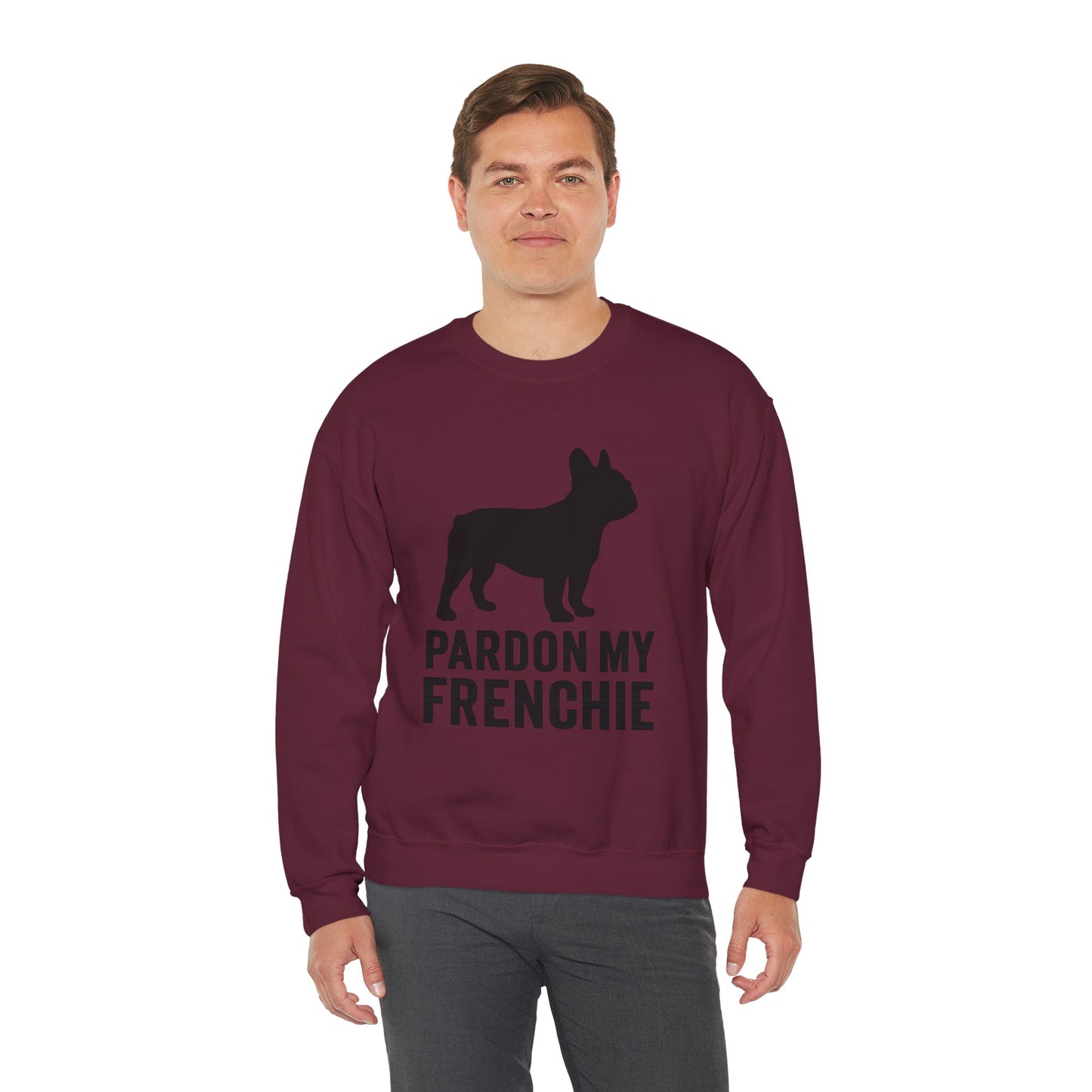 Pardon My Frenchie Pullover | Retro French Bulldog Sweatshirt | Funny Dog Lover Crewneck | Vintage Graphic Frenchie Sweater for Her or Him