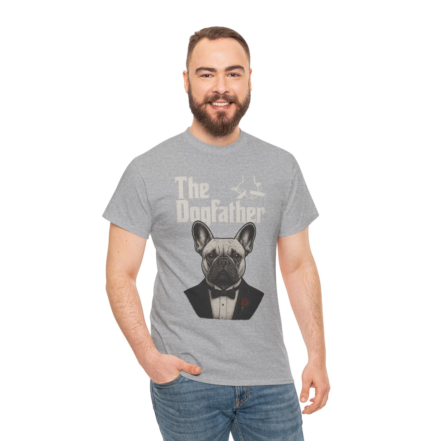 The Dogfather French Bulldog T-Shirt | Funny Dog Dad Tee | Frenchie Lover Gift | Mafia Style Pet Parent Graphic Shirt
