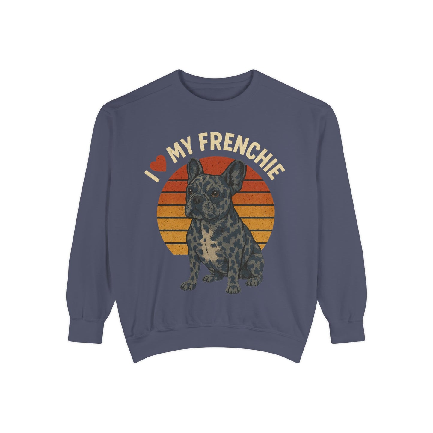 Retro Merle French Bulldog Pullover | Vintage Frenchie Sweatshirt | Cute Dog Lover Gift | Unisex Cozy French Bulldog Sweater
