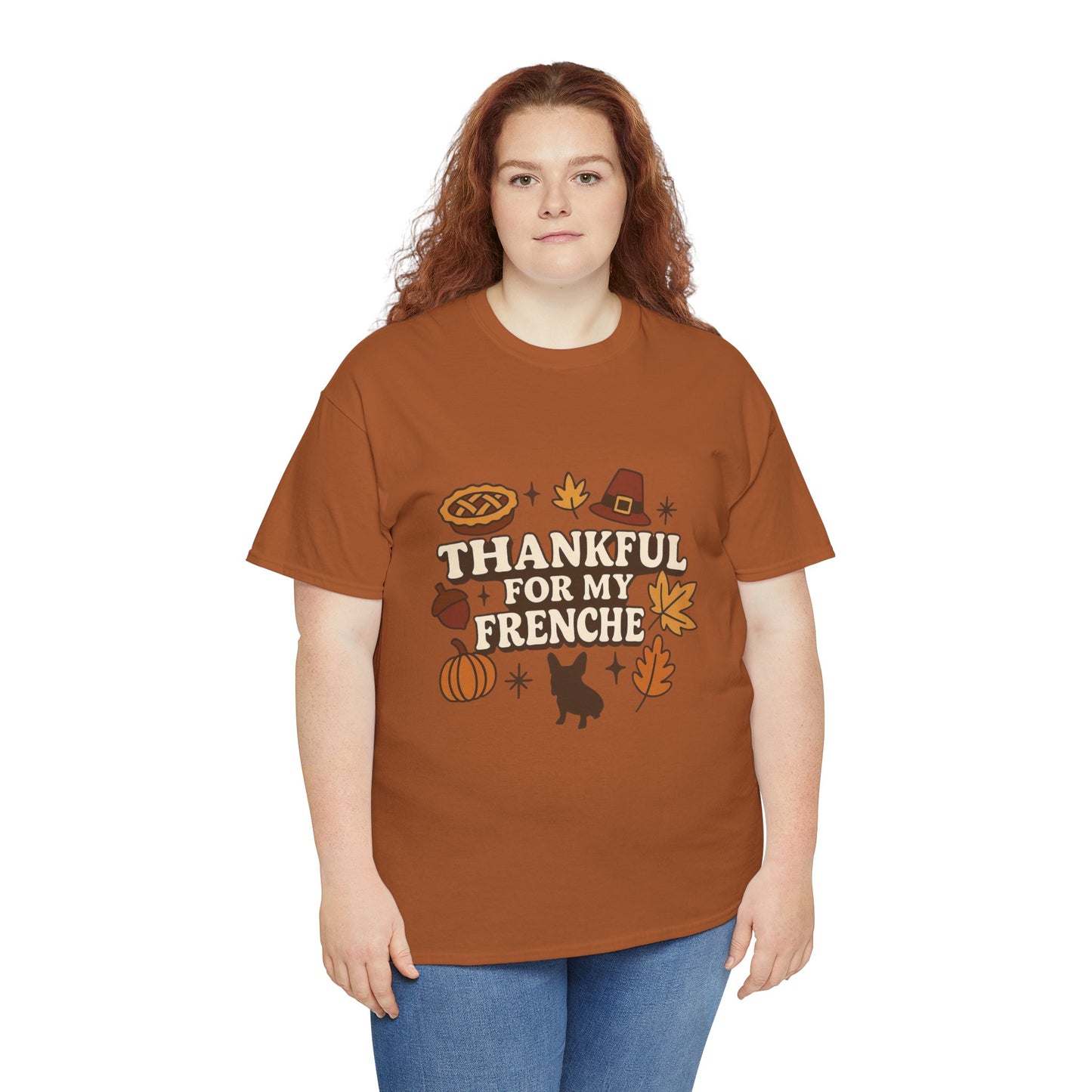 Thankful for My Frenchie Shirt – Thanksgiving French Bulldog Tee, Fall Dog Lover Gift, Autumn Pet Parent T-Shirt, Cute Pumpkin Pie Graphic
