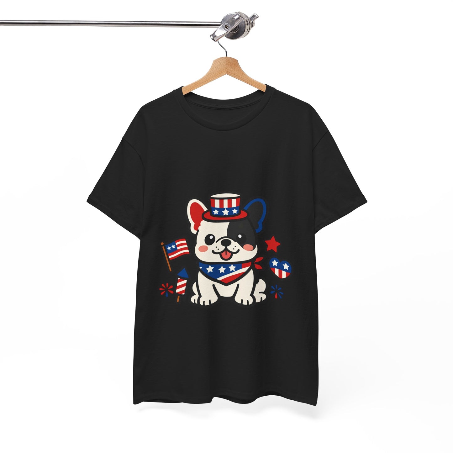 Cute Patriotic French Bulldog Shirt, Kawaii frenchie Fourth of July Tee, American Flag Puppy Shirt, USA Dog Lover Gift, Patriotic Frenchie