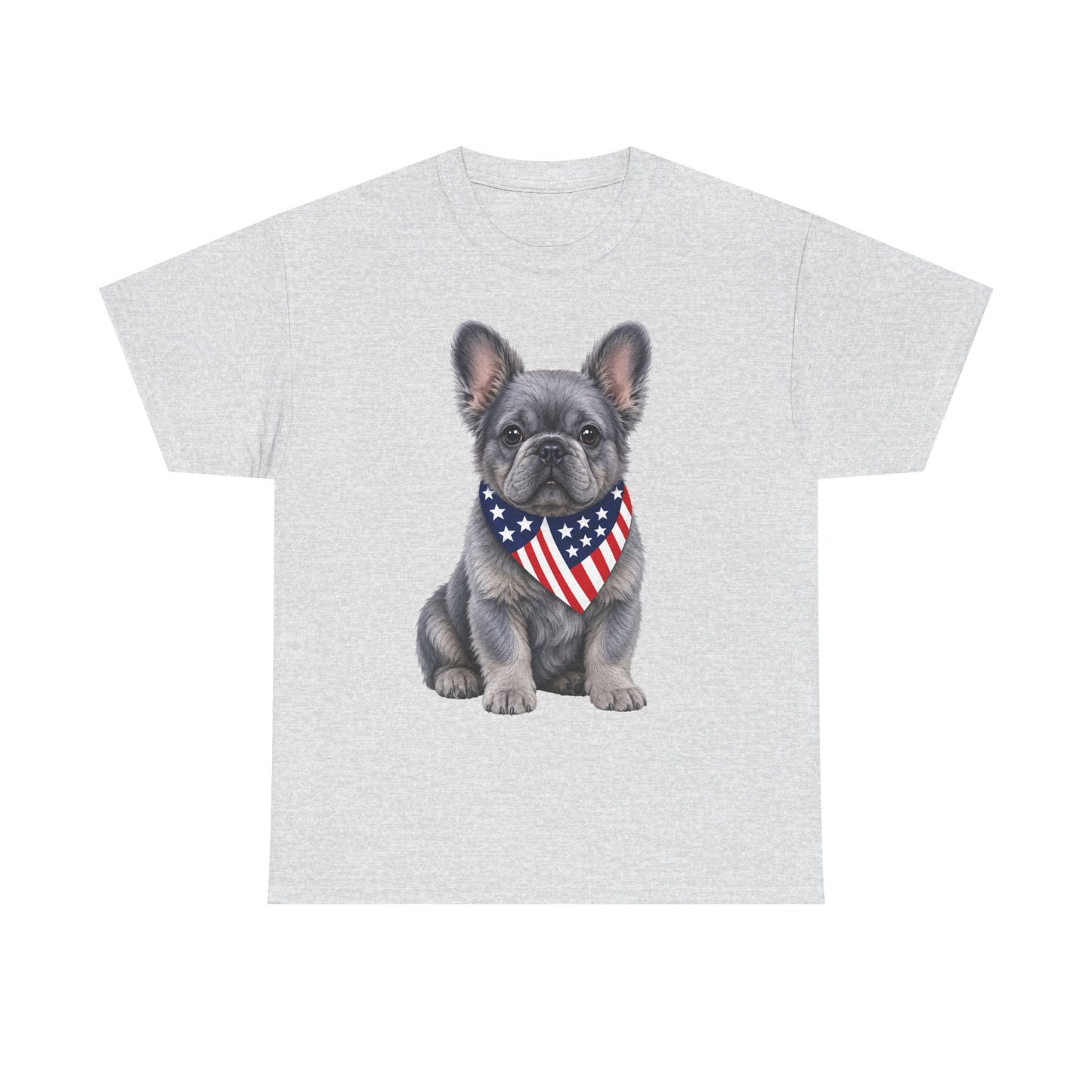 Patriotic Fluffy French Bulldog Shirt, Fluffy Frenchie American Flag Tee, Fourth of July Dog Lover Shirt, USA Fluffy Frenchie Gift