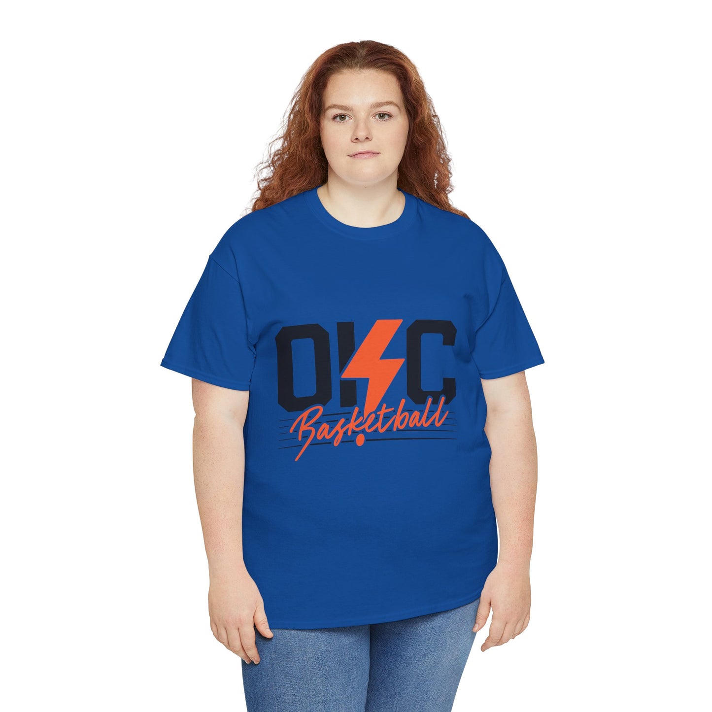OKC Basketball Lightning Bolt Shirt • Retro Oklahoma City Hoops Tee • Blue & Orange Game Day T-Shirt • Local Basketball Fan Gift