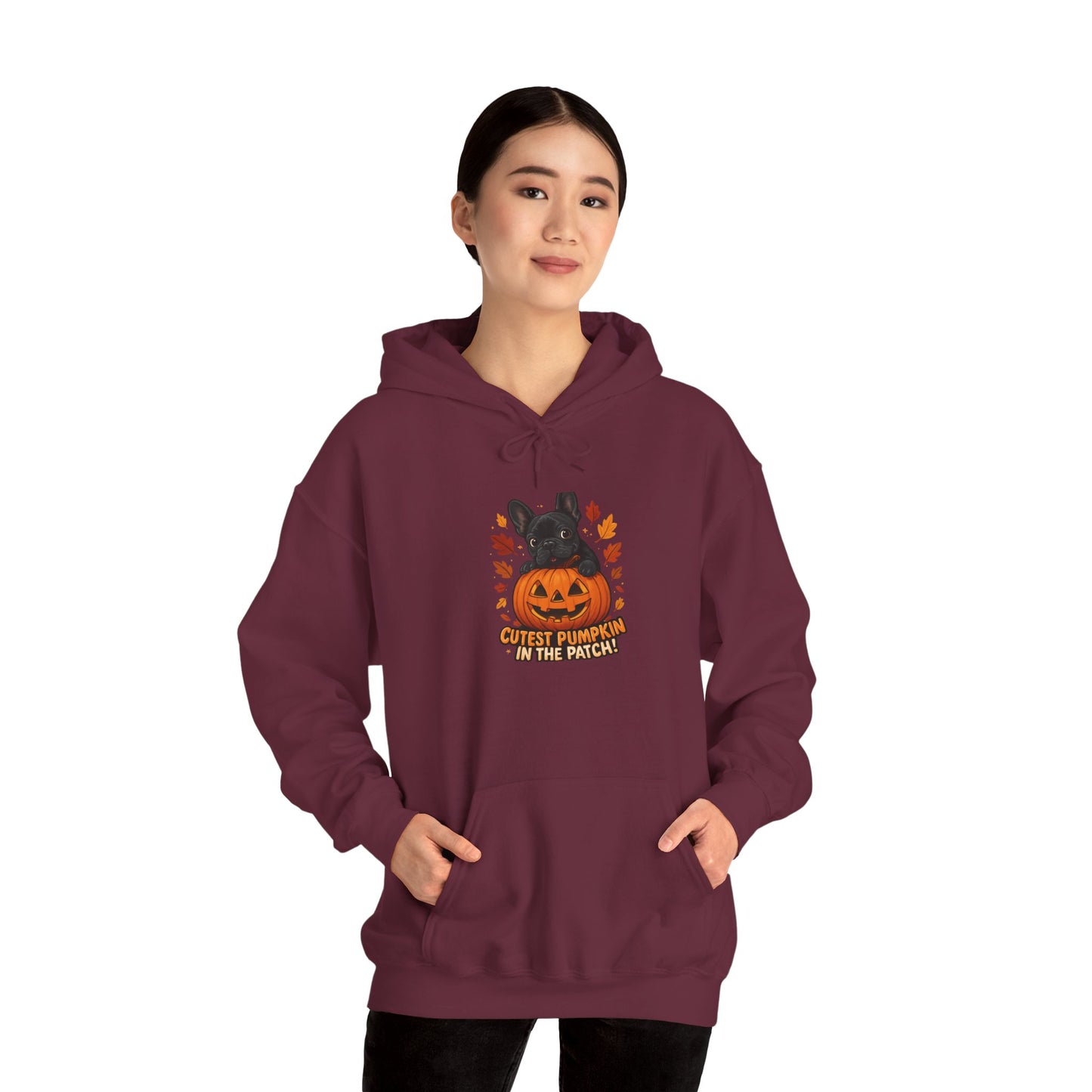 Cutest Pumpkin in the Patch Hoodie | Frenchie Fall Sweatshirt | Halloween Dog Lover Gift | Cozy French Bulldog Pumpkin Patch Hoodie