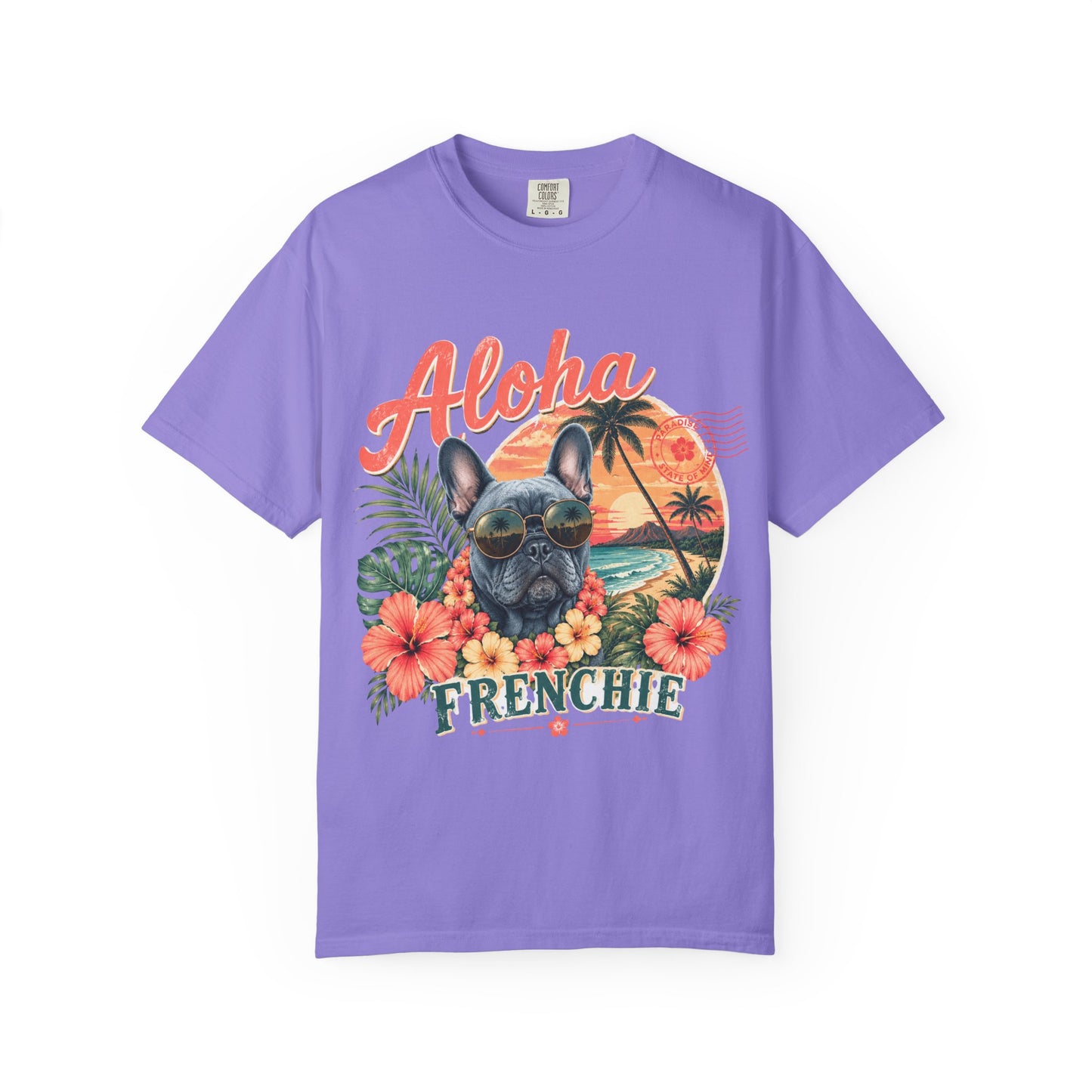 Aloha Frenchie T-Shirt — Hawaiian Sunset French Bulldog Tee