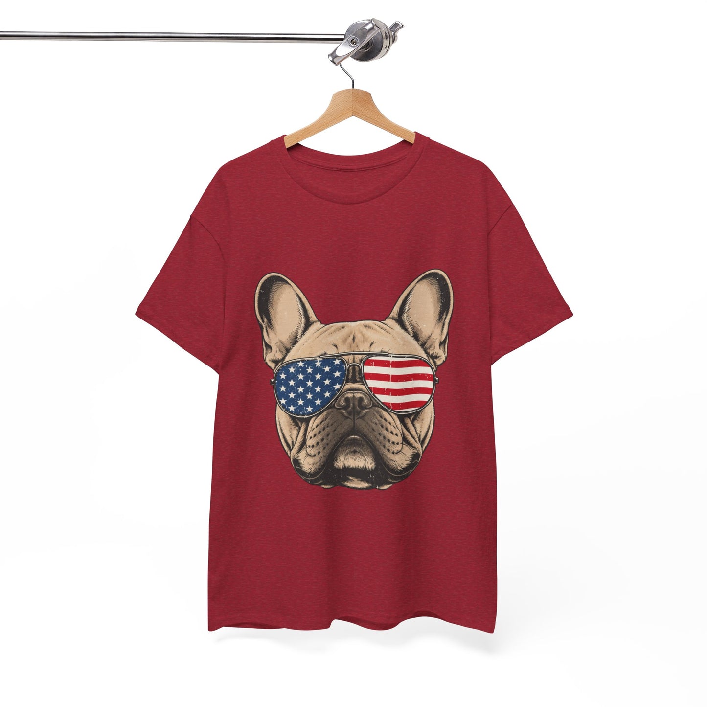 Patriotic French Bulldog Shirt, American Flag Sunglasses Frenchie Tee, Fourth of July Dog Lover Shirt, USA French Bulldog Gift