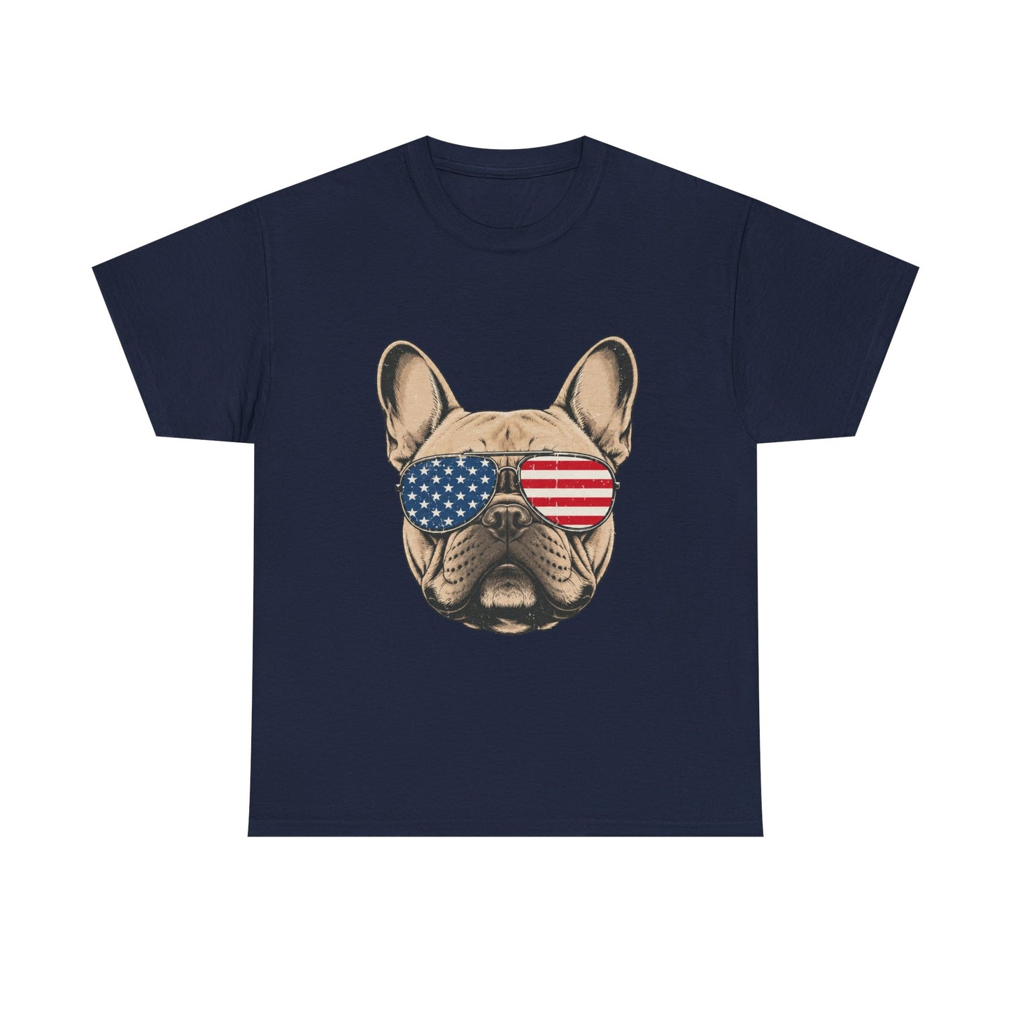 Patriotic French Bulldog Shirt, American Flag Sunglasses Frenchie Tee, Fourth of July Dog Lover Shirt, USA French Bulldog Gift