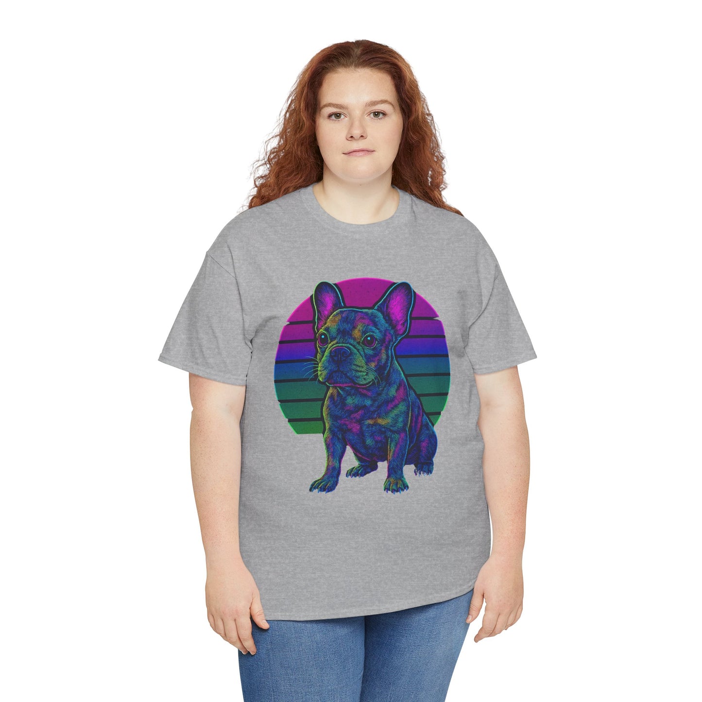 Neon French Bulldog T-Shirt | Retro 80s Frenchie Tee | Colorful Dog Lover Shirt | Electric Frenchie Gift for Men & Women