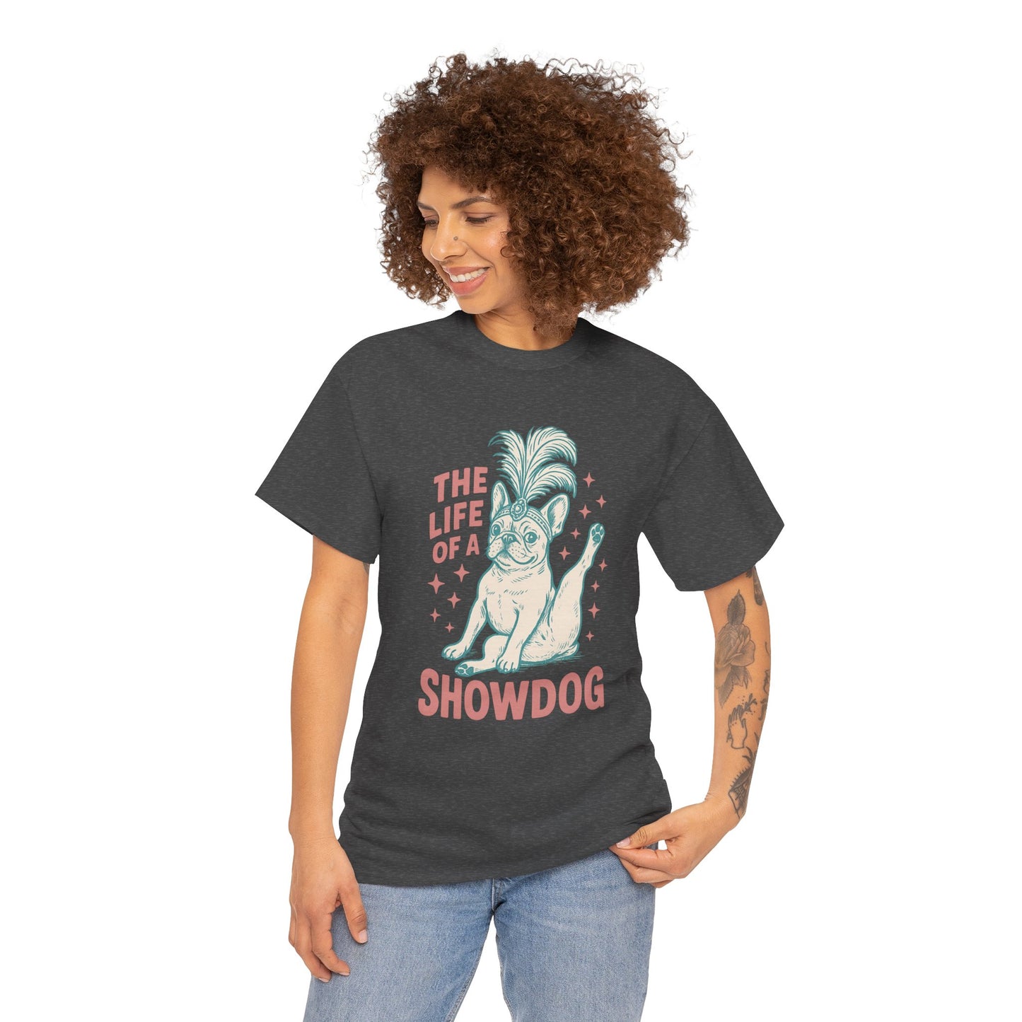 The Life of a Showdog Frenchie T-Shirt – Funny Retro French Bulldog Tee, Vintage Dog Lover Shirt, Cute Pet Parent Gift