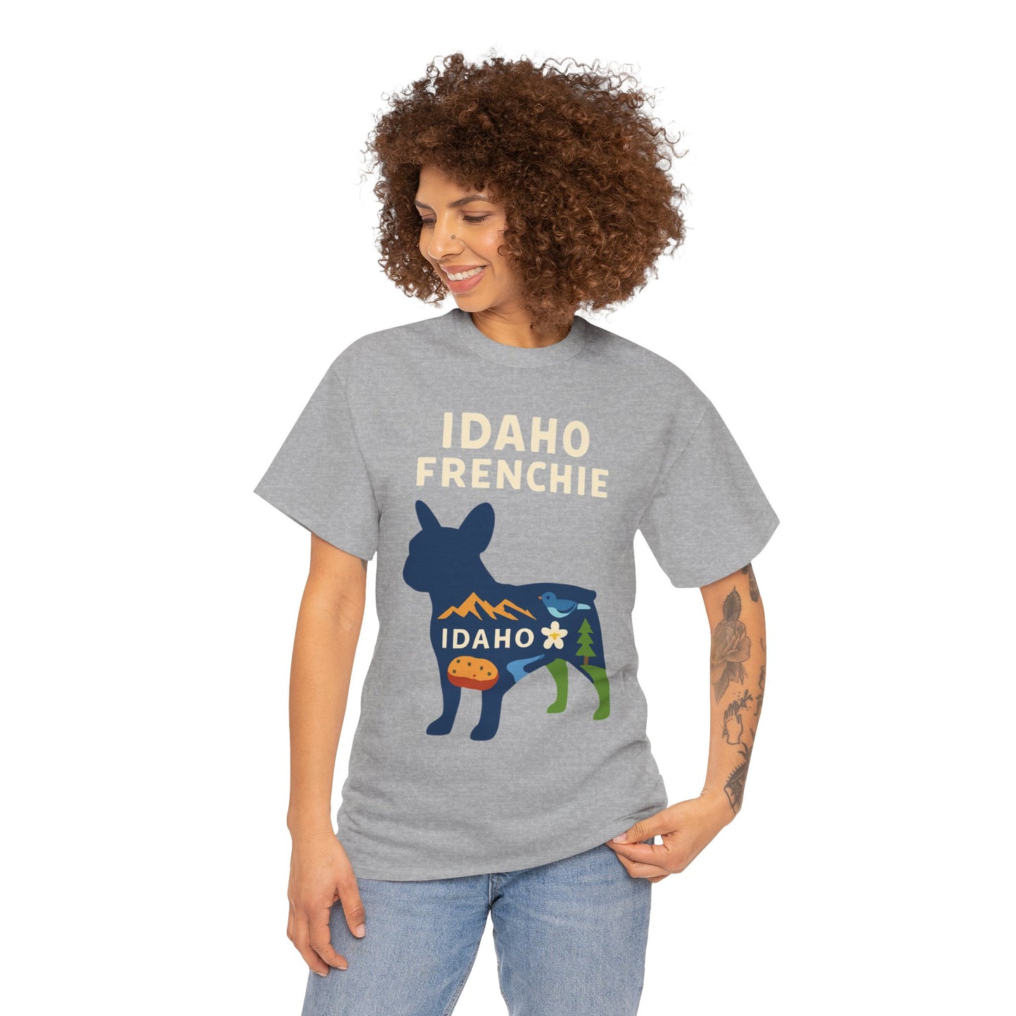 Idaho Frenchie T-Shirt | Idaho Dog Lover Tee | French Bulldog State Shirt | Idaho Gift for Frenchie Owners | Cute Frenchie Graphic Tee