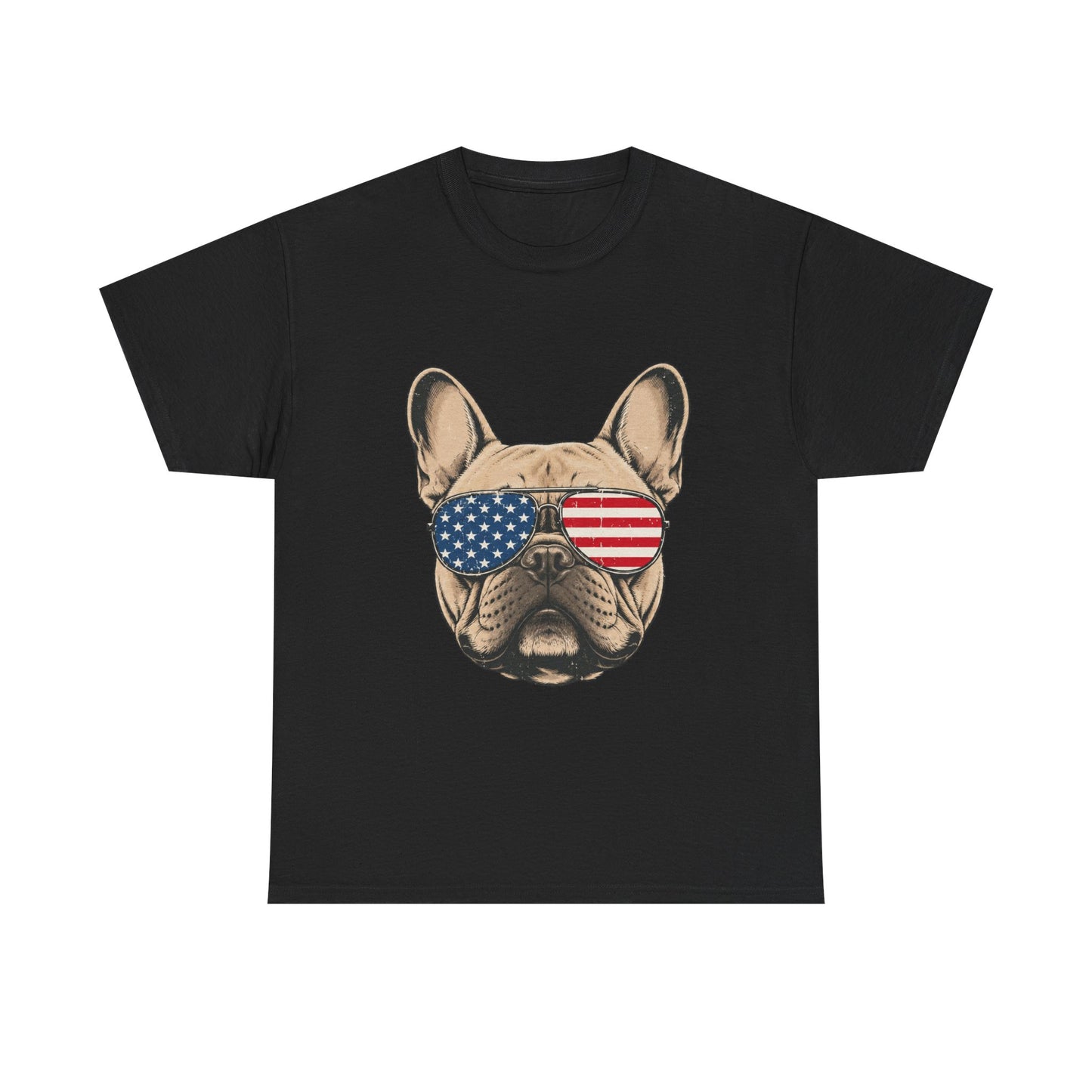 Patriotic French Bulldog Shirt, American Flag Sunglasses Frenchie Tee, Fourth of July Dog Lover Shirt, USA French Bulldog Gift