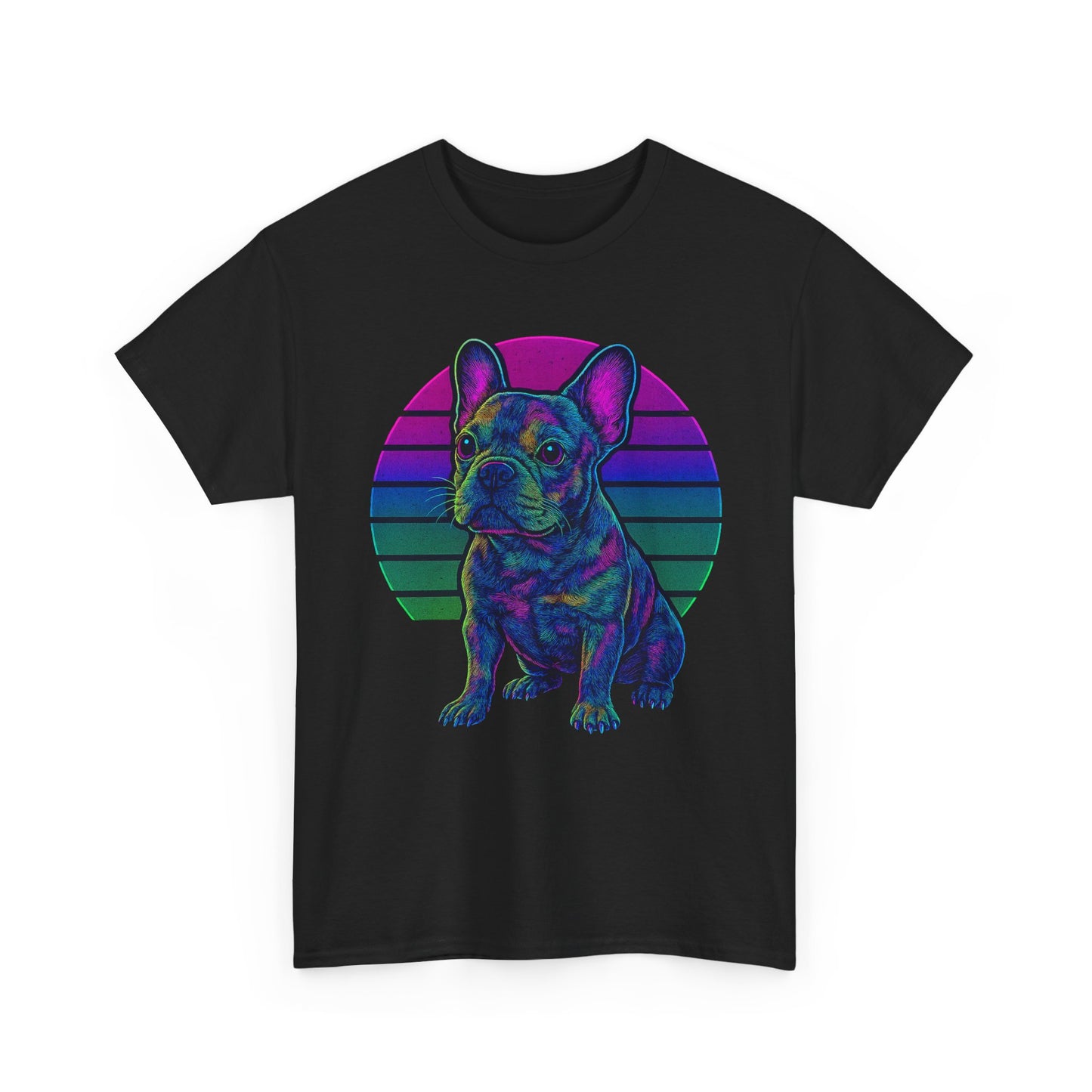 Neon French Bulldog T-Shirt | Retro 80s Frenchie Tee | Colorful Dog Lover Shirt | Electric Frenchie Gift for Men & Women