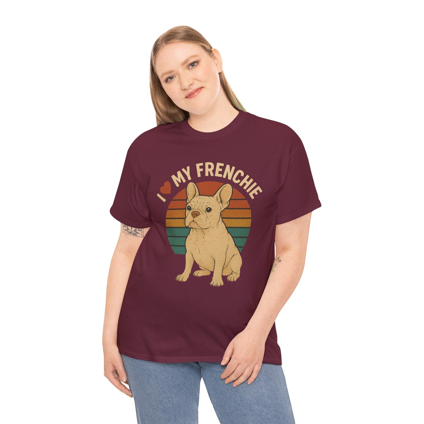I Love My Frenchie T-Shirt | Retro Cream French Bulldog Tee | Cute Dog Mom Gift | Vintage Frenchie Lover Shirt | Soft Unisex Graphic Top